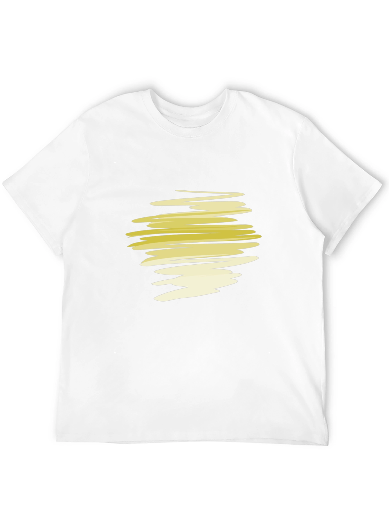 Abstract Yellow Scribble Graphic T-Shirt