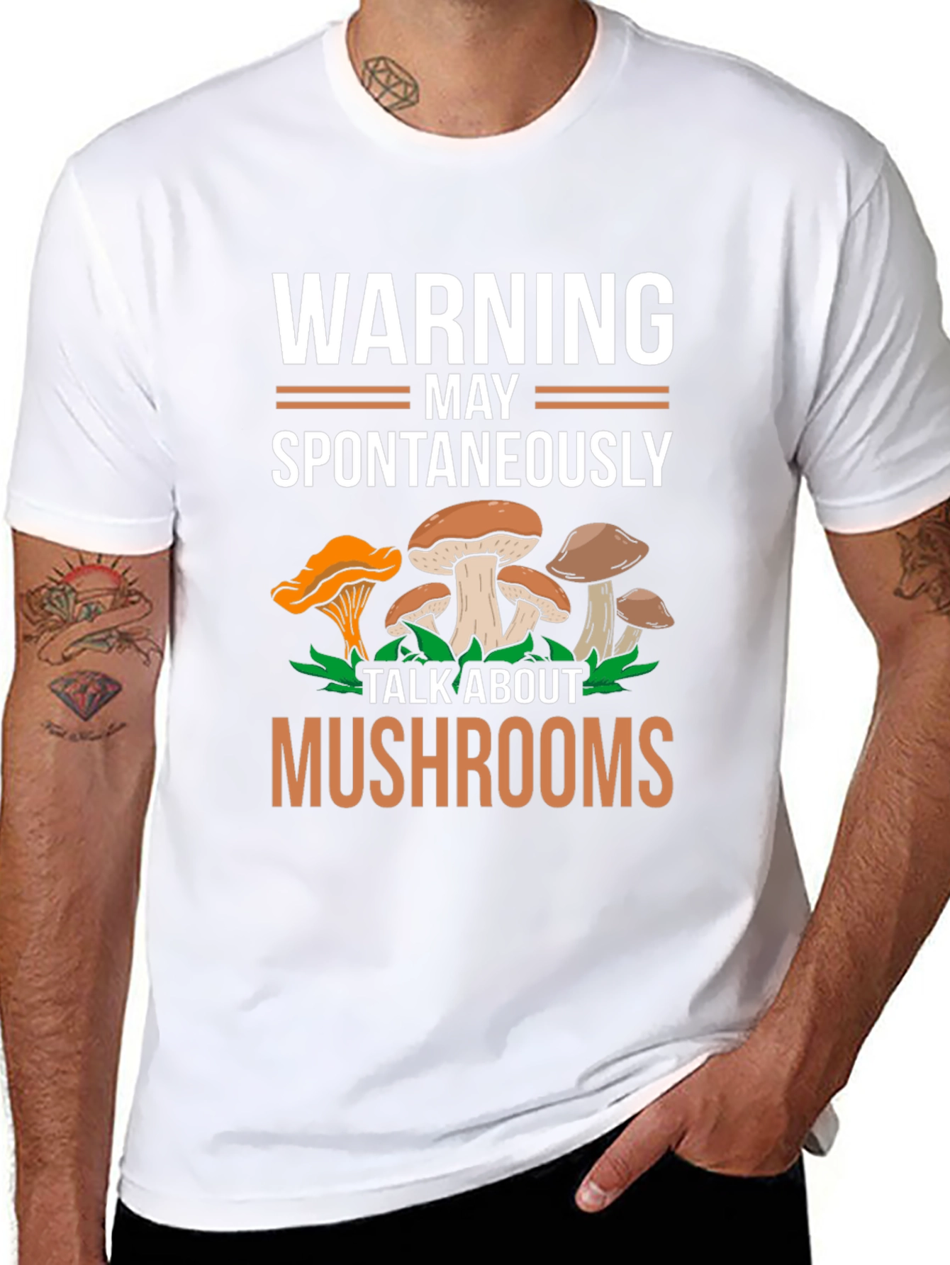 Warning May Spontaneously Talk About Mushrooms Tee