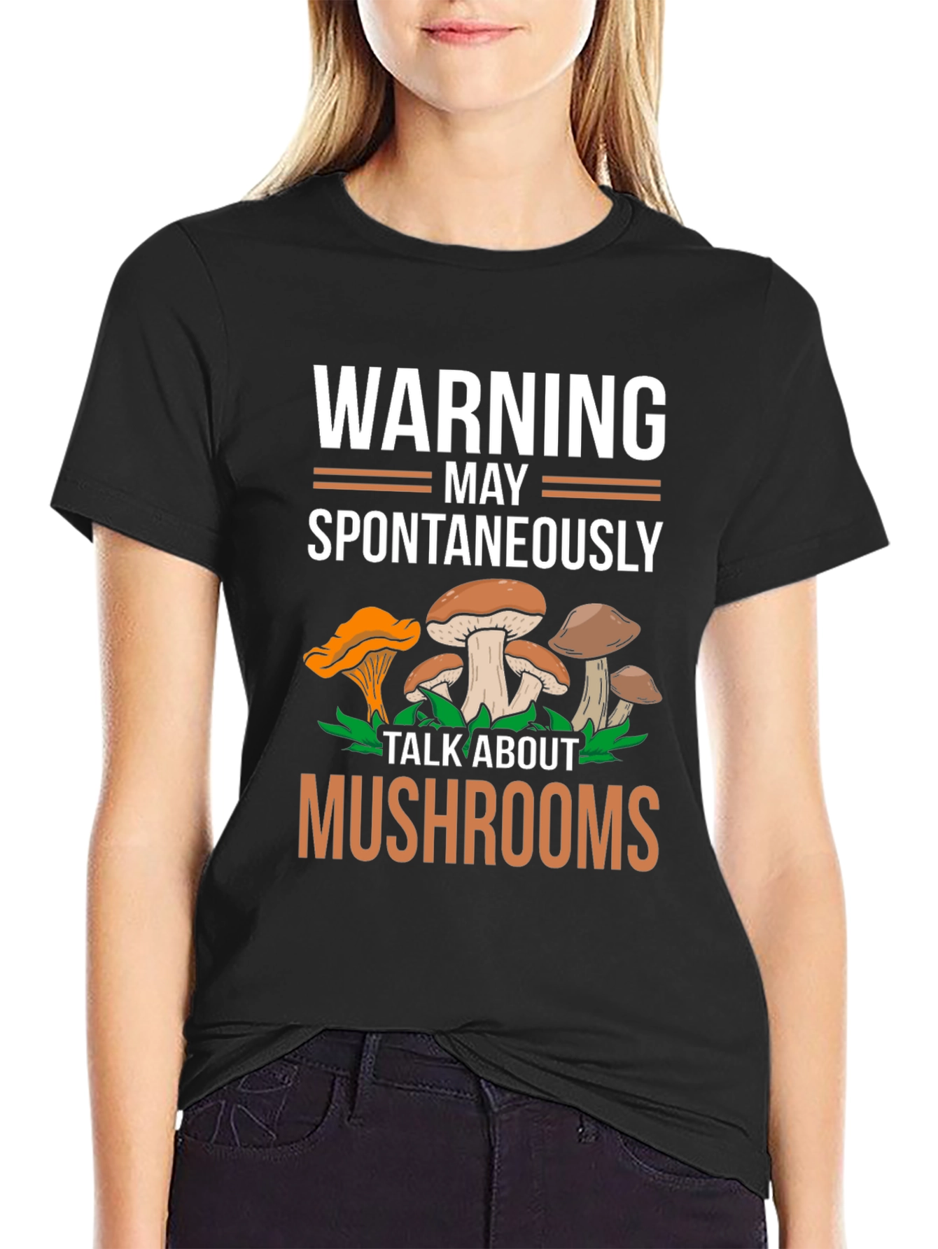 Warning May Spontaneously Talk About Mushrooms Tee