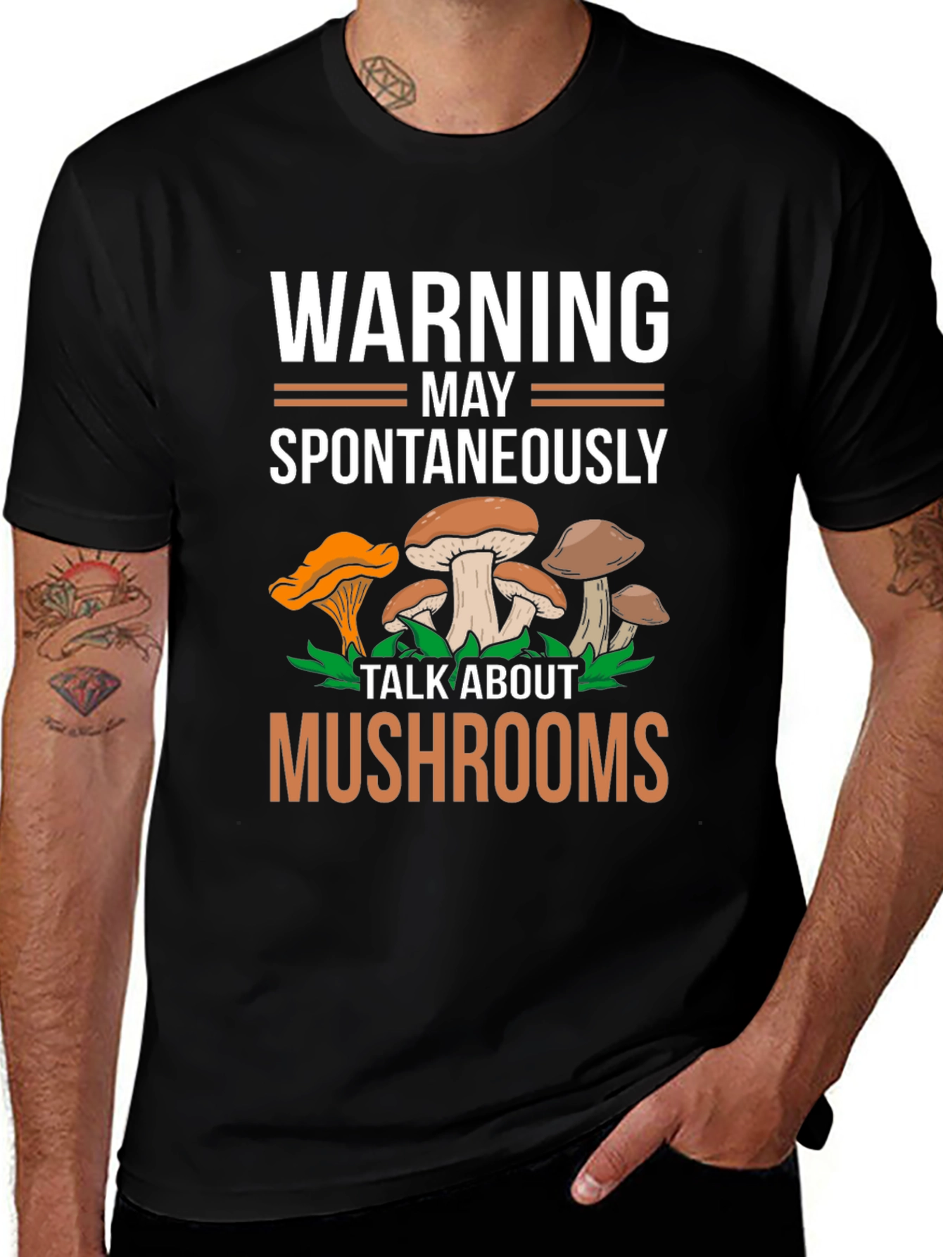 Warning May Spontaneously Talk About Mushrooms Tee