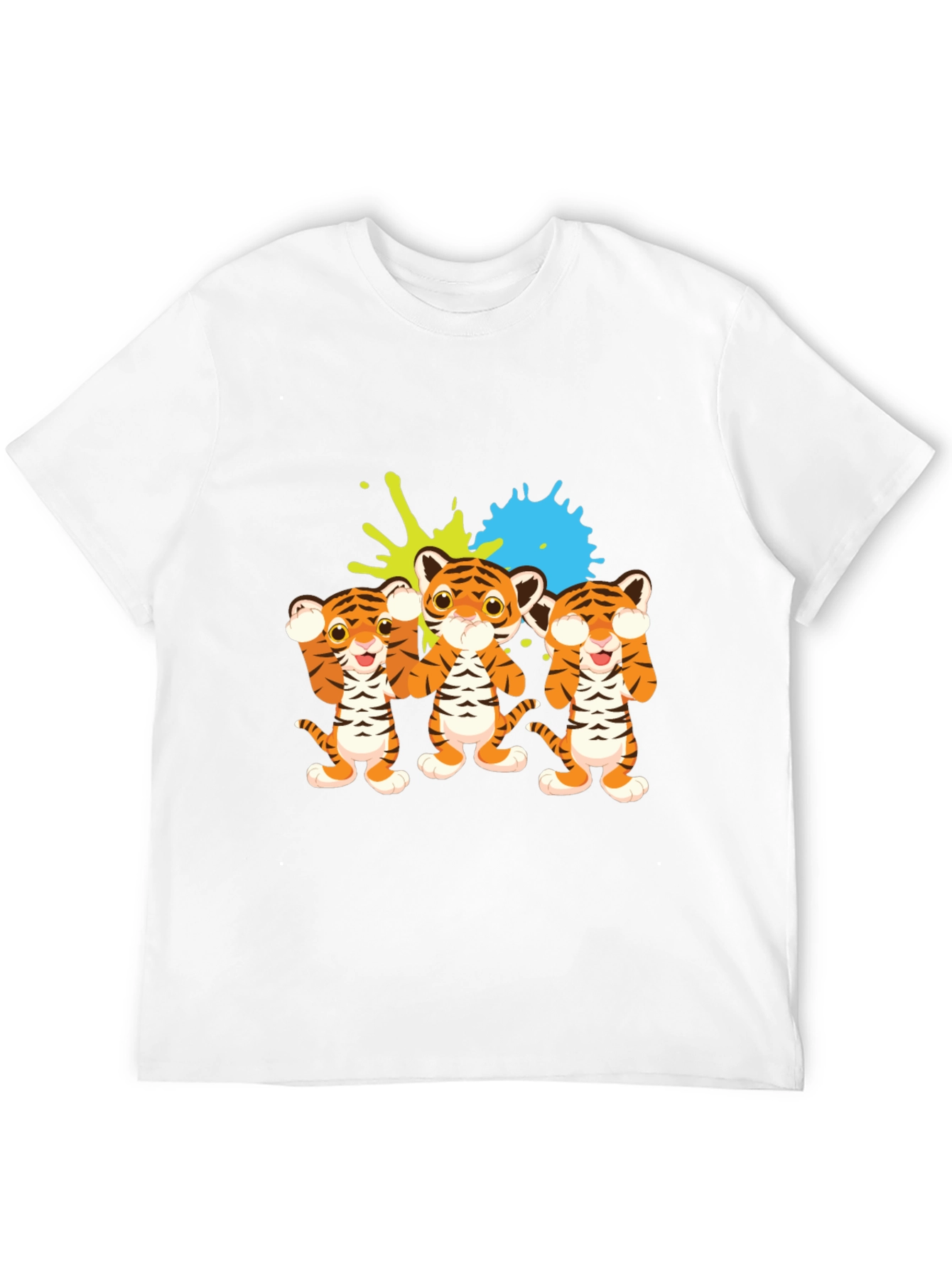 Cute Tiger Trio Graphic Tee - Black