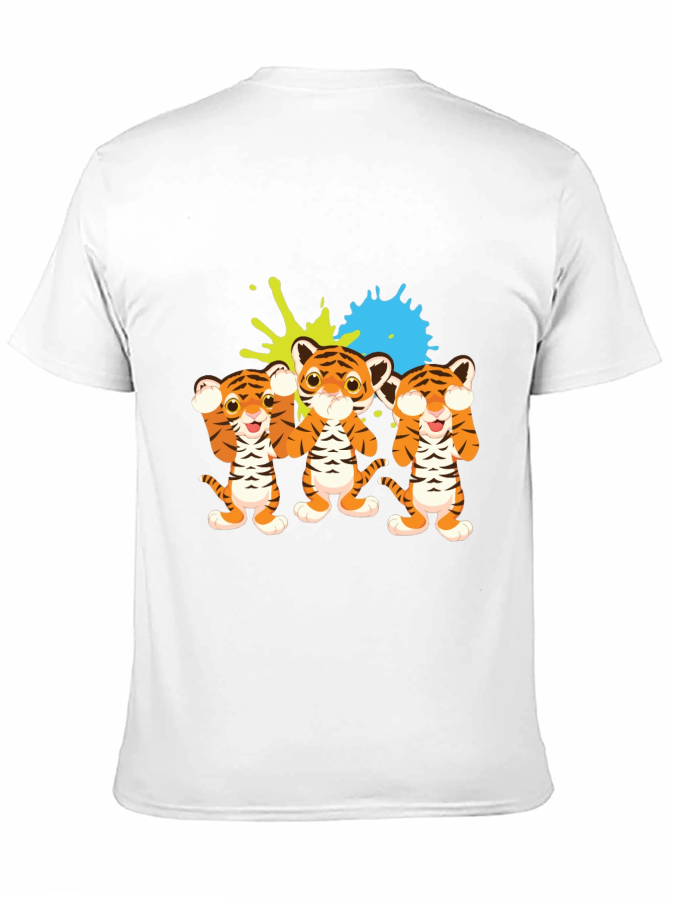Cute Tiger Trio Graphic Tee - Black