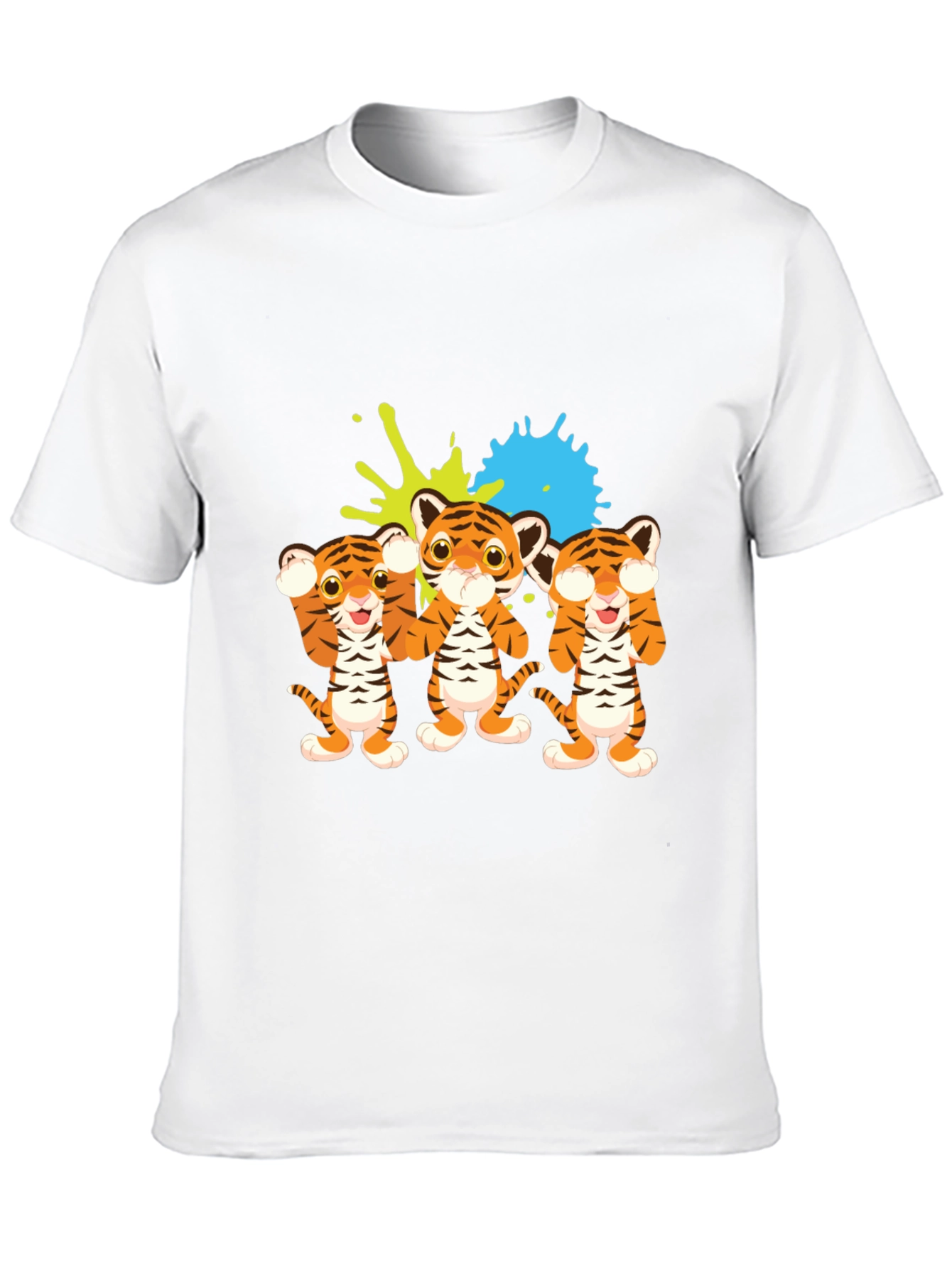 Cute Tiger Trio Graphic Tee - Black