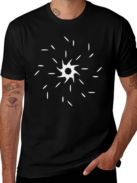 Abstract Starburst Graphic T-Shirt - Modern Black Tee
