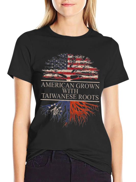 American Grown Taiwanese Roots Graphic T-Shirt