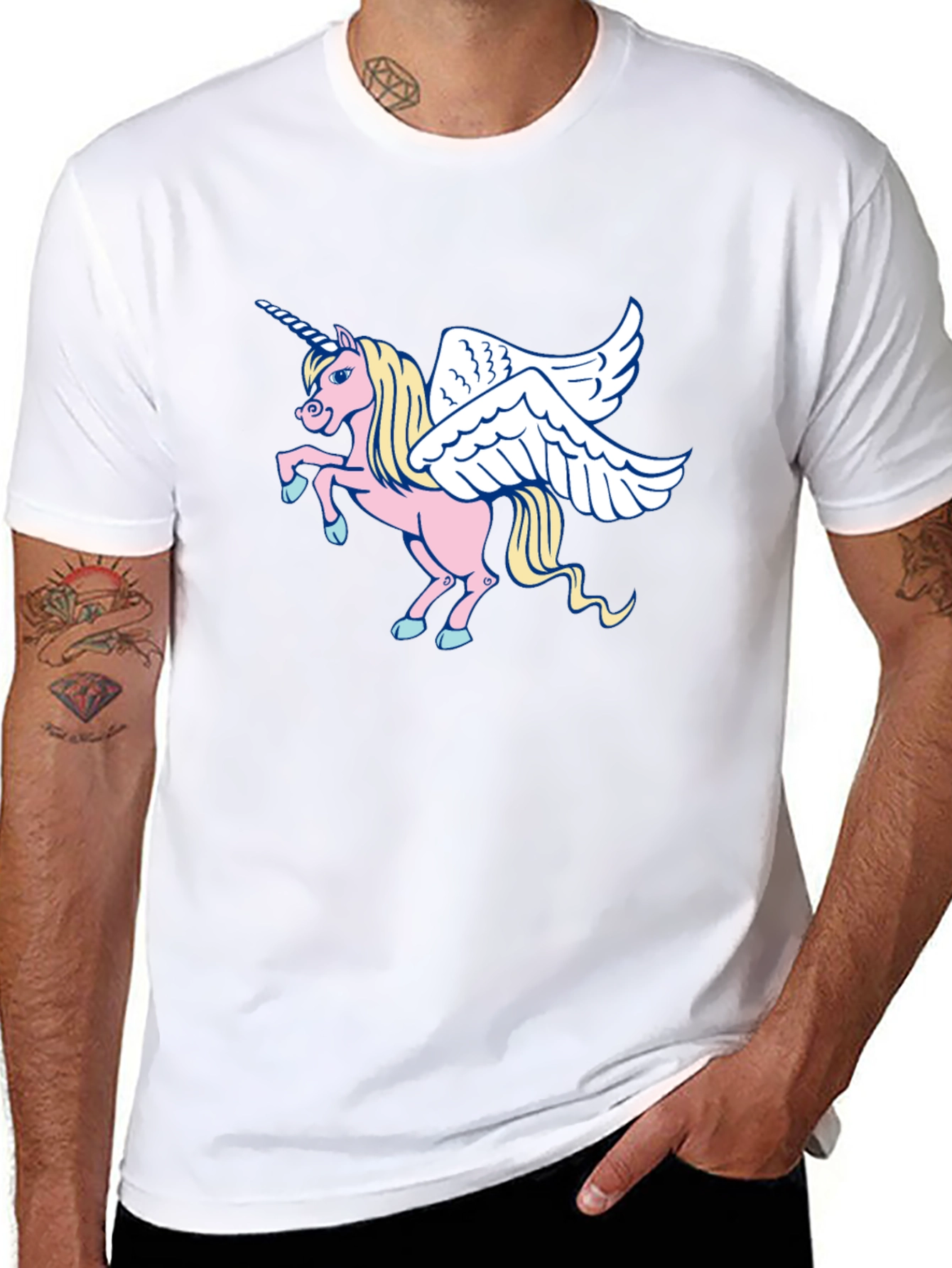 Unicorn Pegasus Graphic Tee - Black