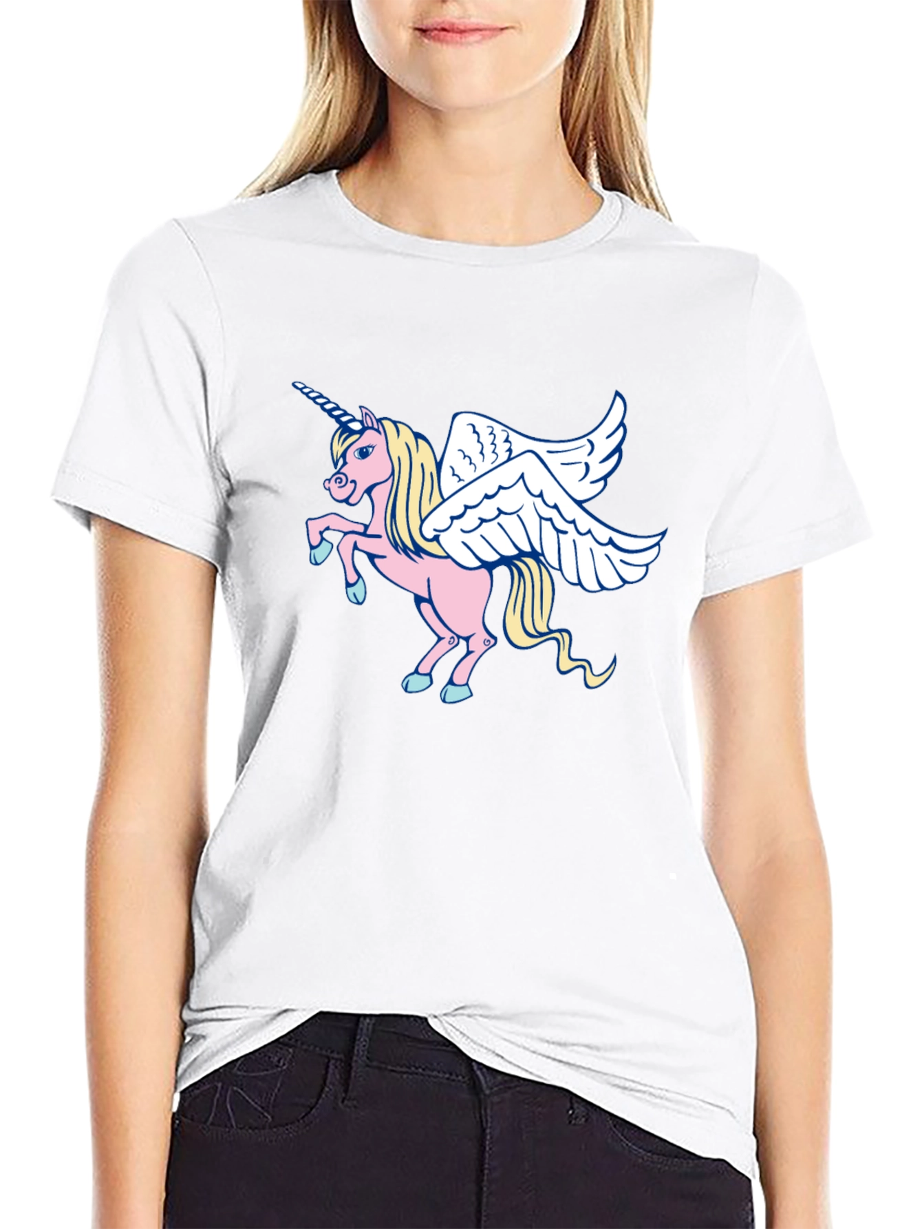 Unicorn Pegasus Graphic Tee - Black