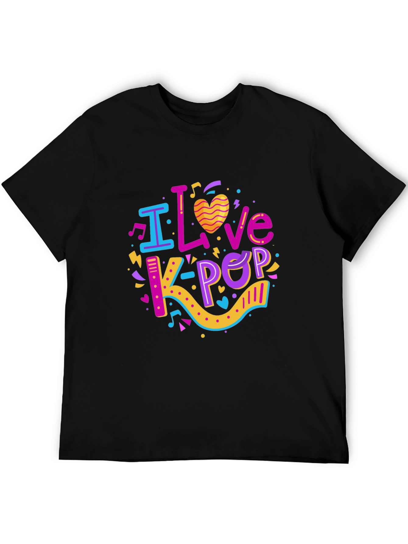 I Love K-Pop Black T-Shirt