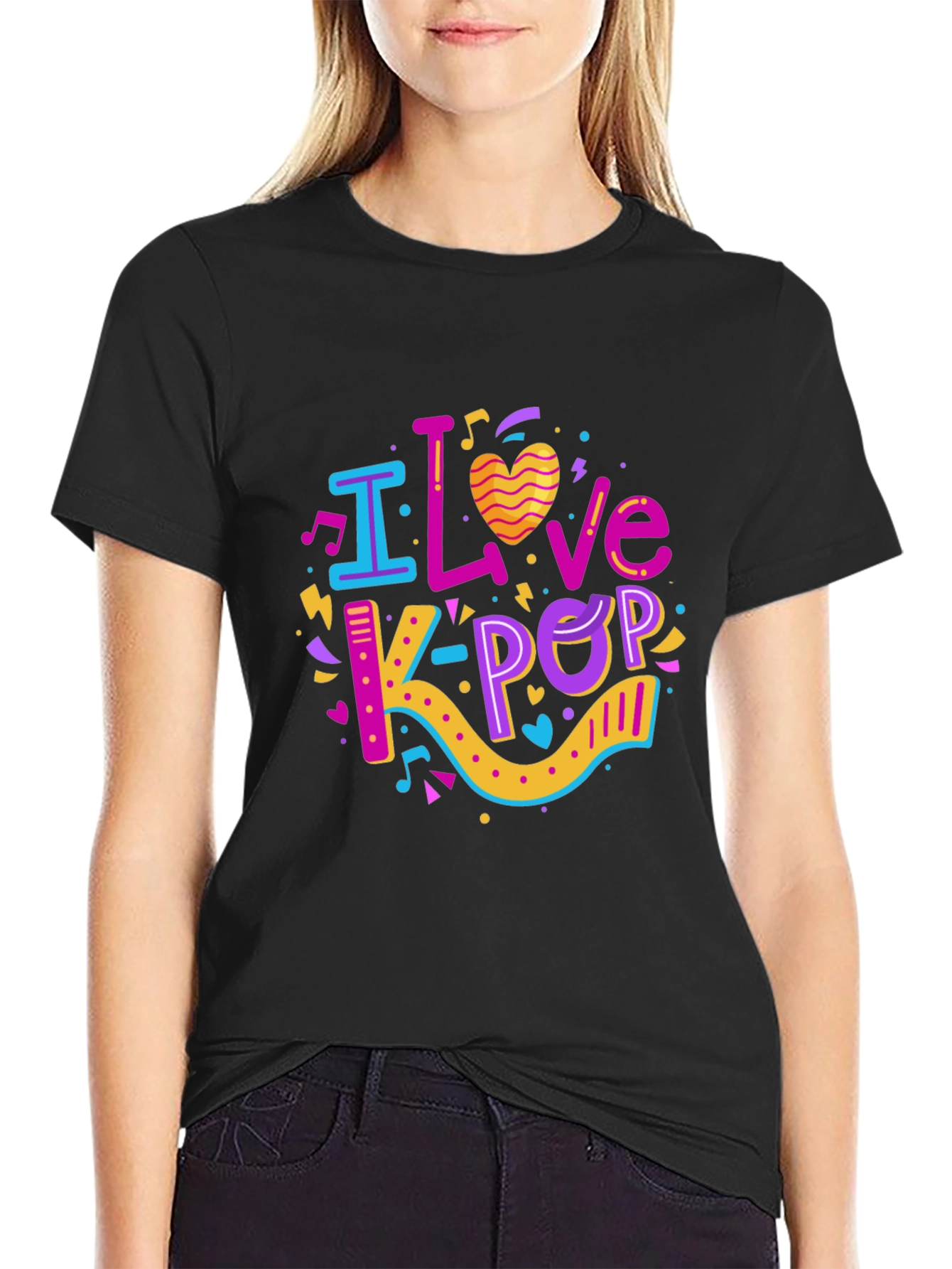 I Love K-Pop Black T-Shirt
