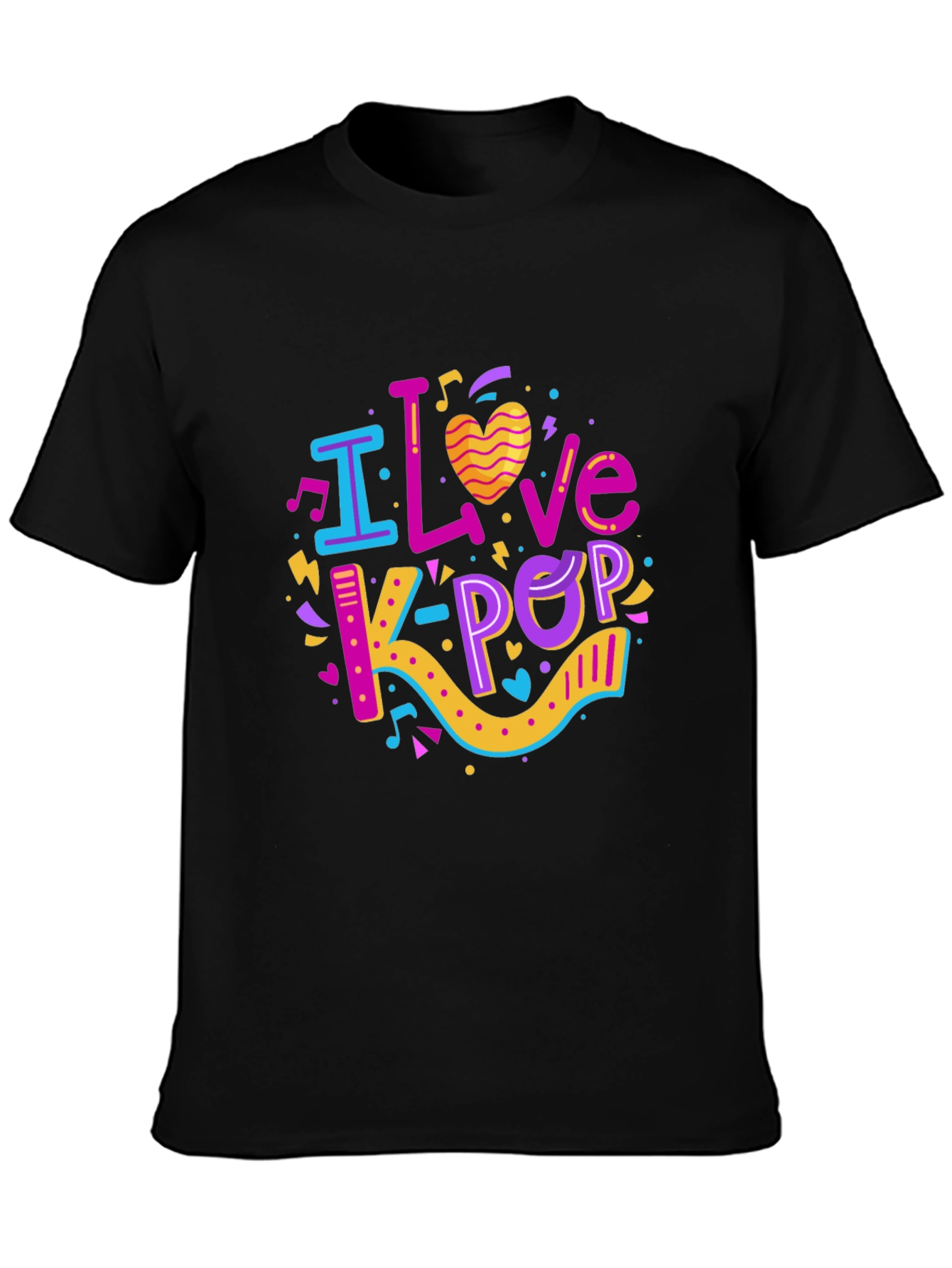 I Love K-Pop Black T-Shirt