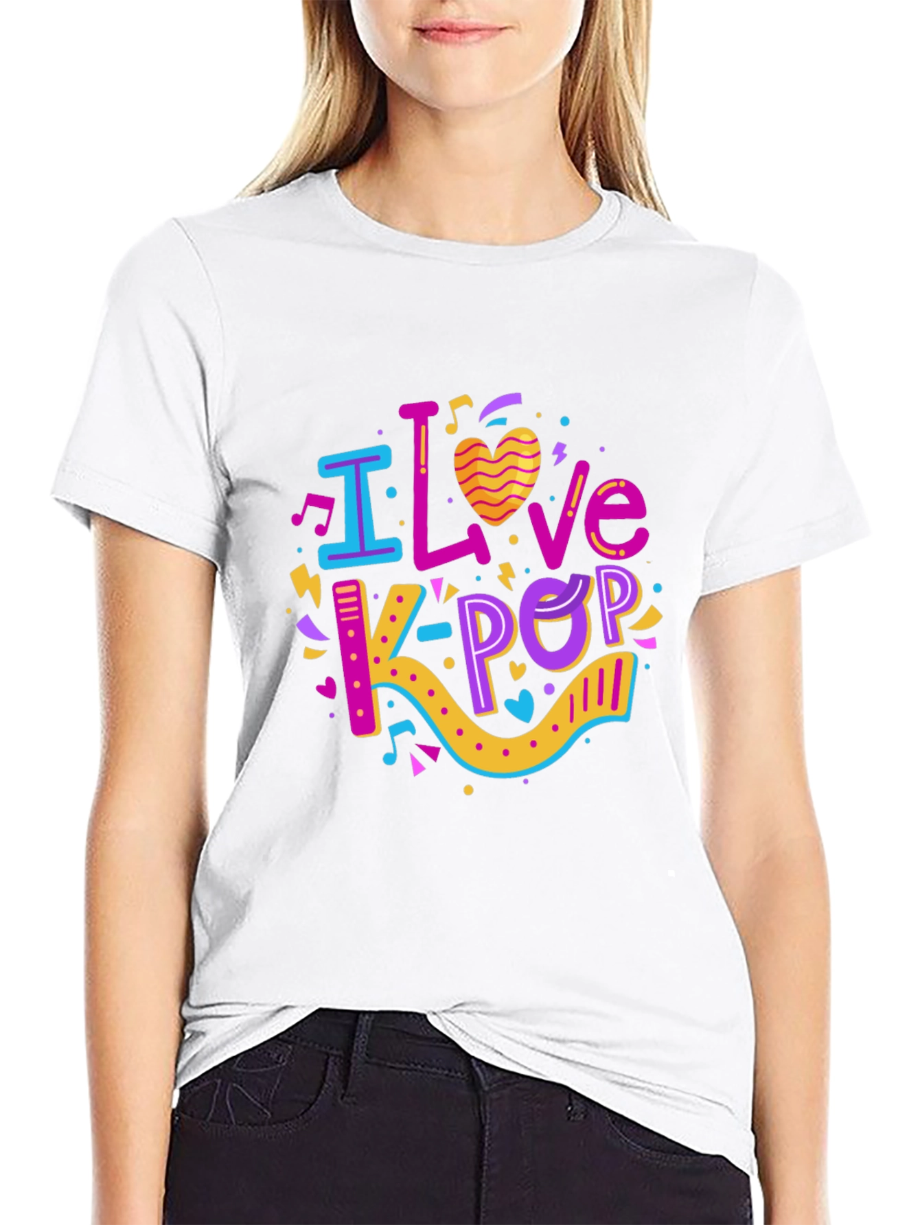 I Love K-Pop Black T-Shirt