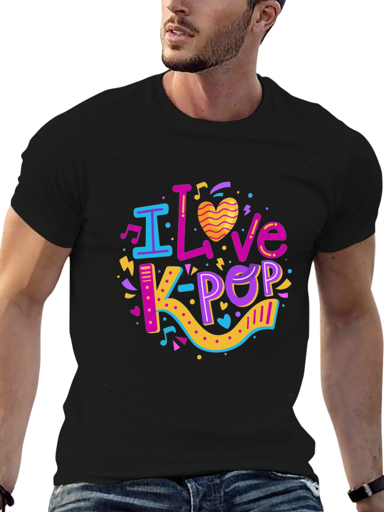 I Love K-Pop Black T-Shirt