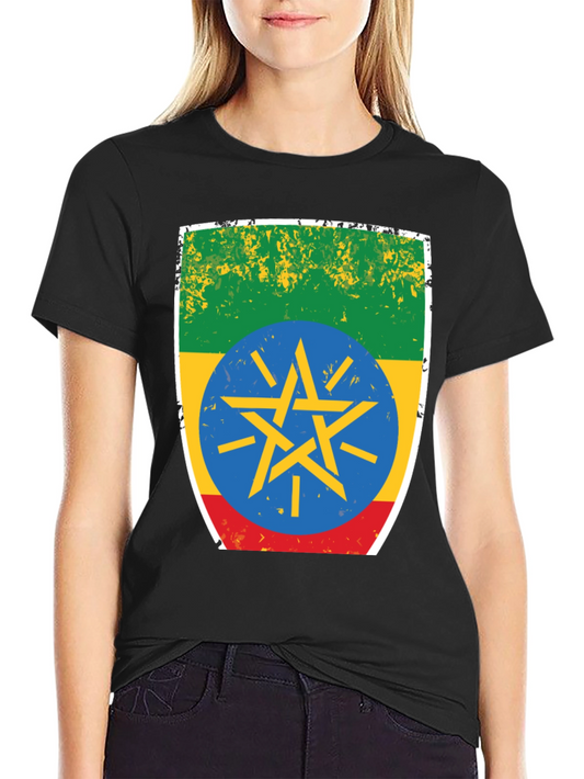 Ethiopia Flag T-Shirt - Distressed Design