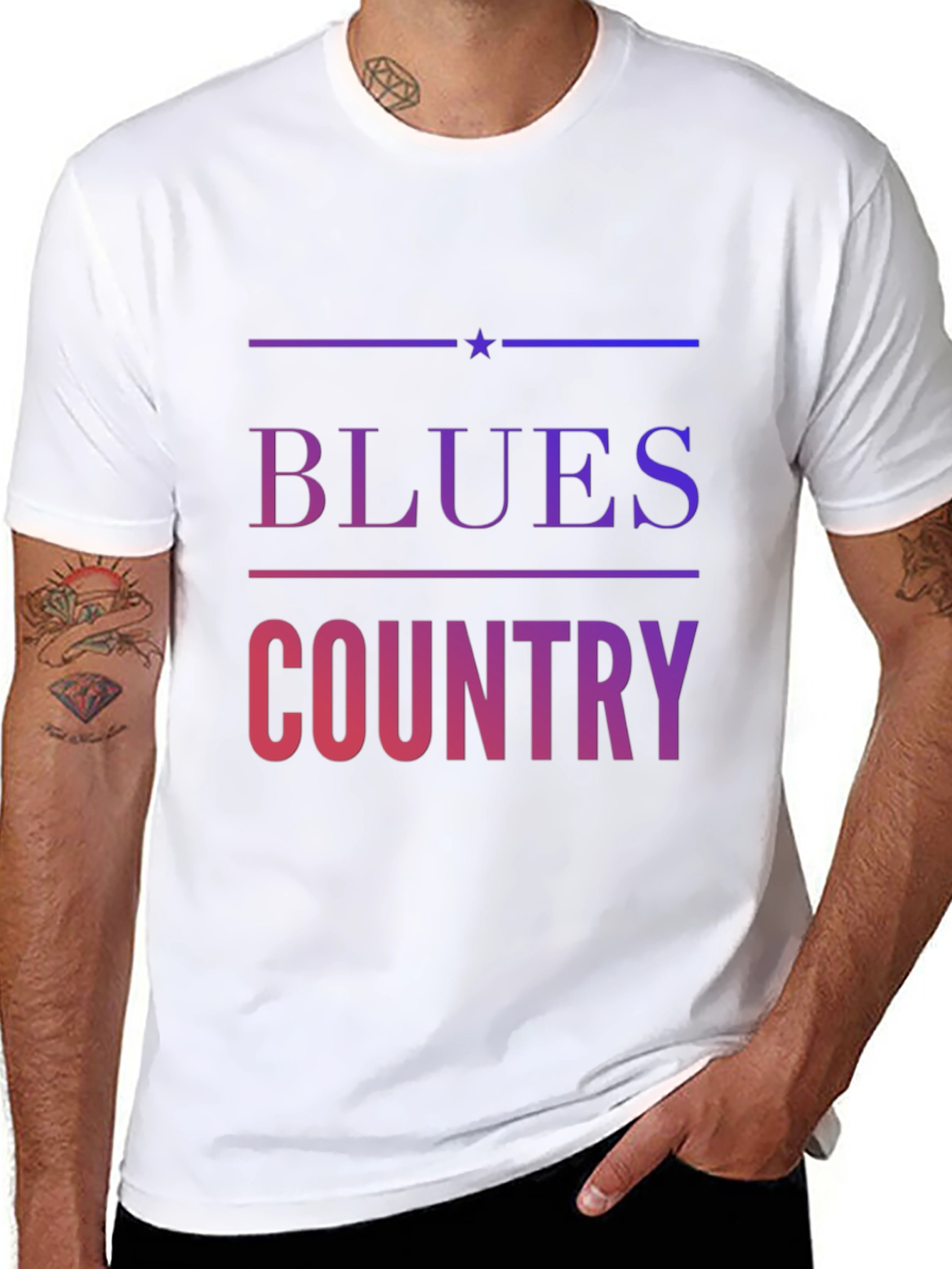 Blues Country Graphic T-Shirt