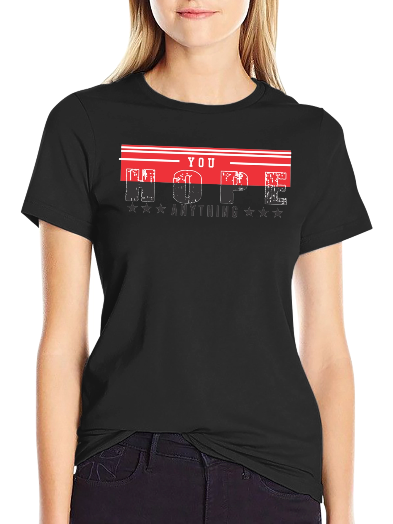 Hope Anything Mens Black Graphic Tee