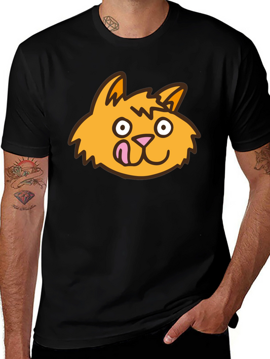 Funny Cat Face Black T-Shirt