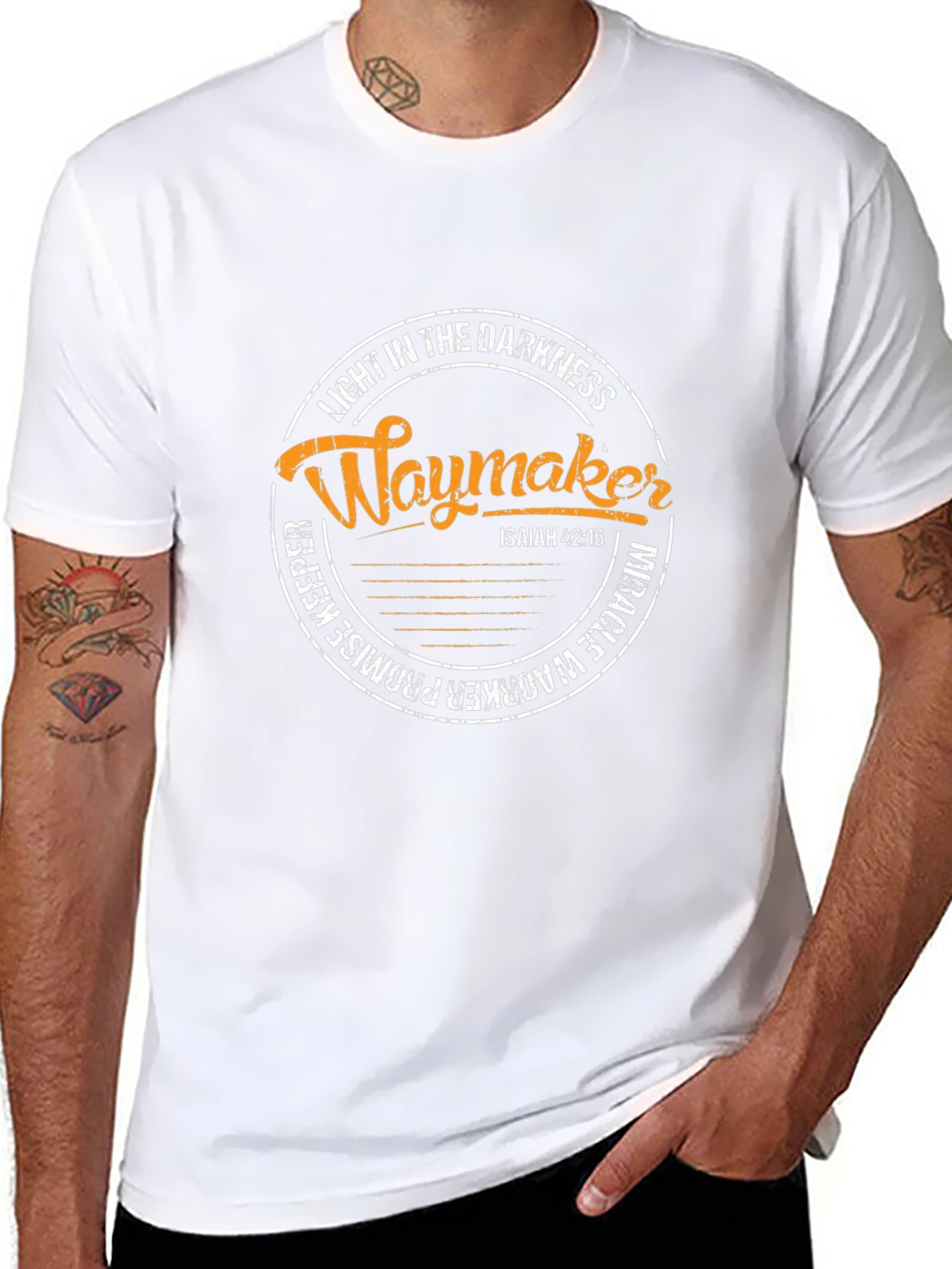 Waymaker Christian T-Shirt: Light in Darkness Isaiah 42:16