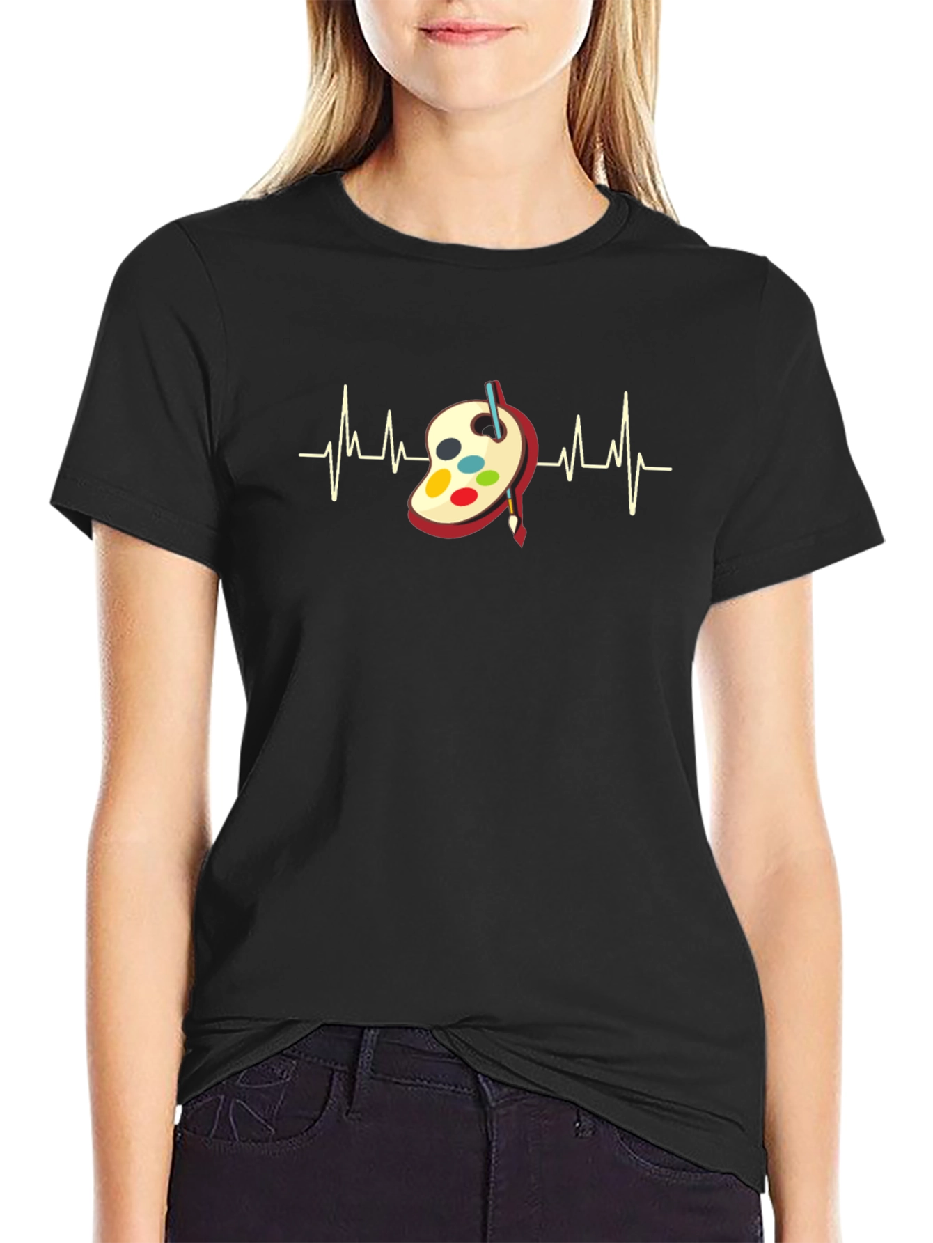 Artist Heartbeat T-Shirt - Creative Painting Palette Design