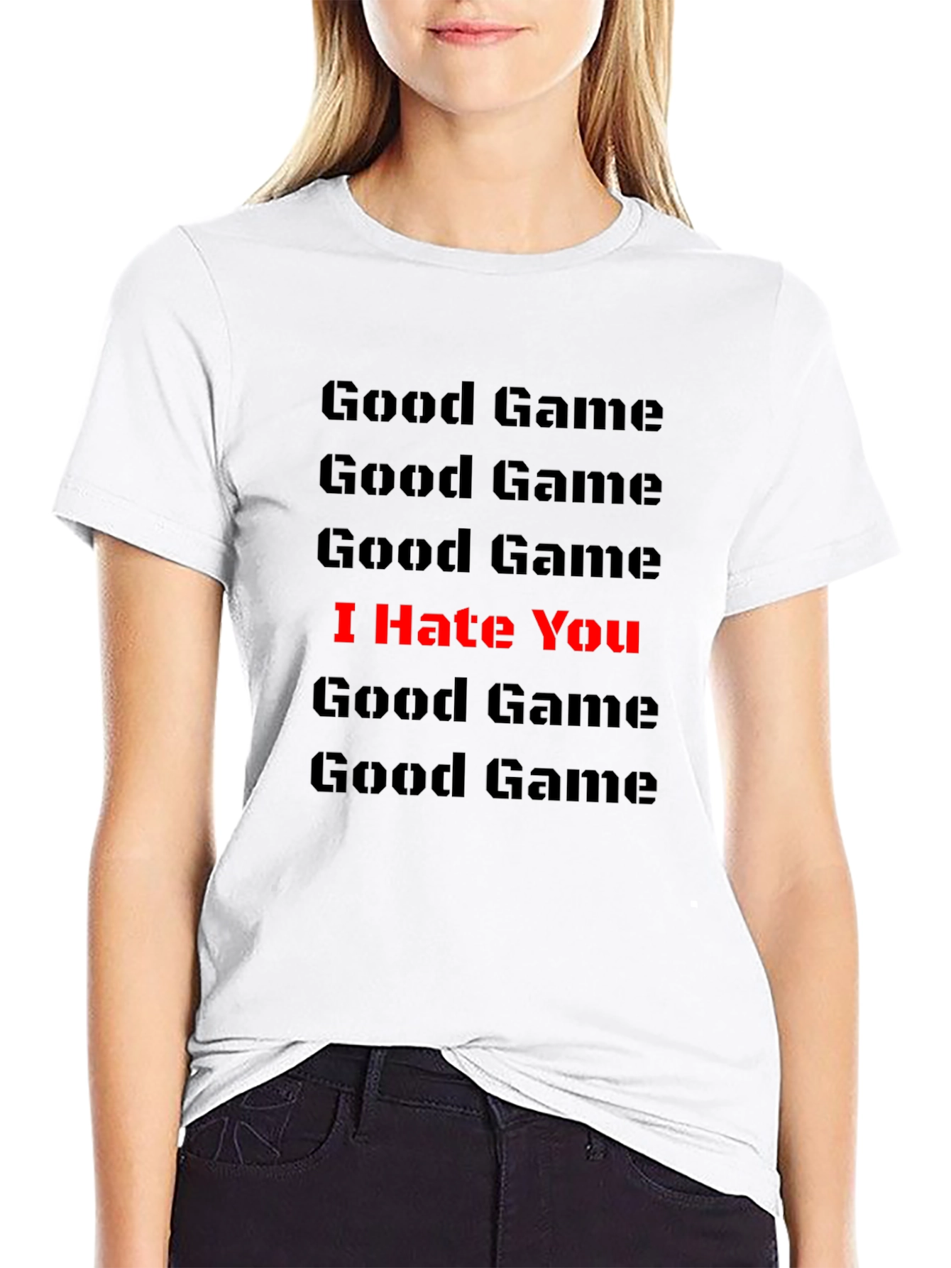 Good Game I Hate You Graphic Tee - Black