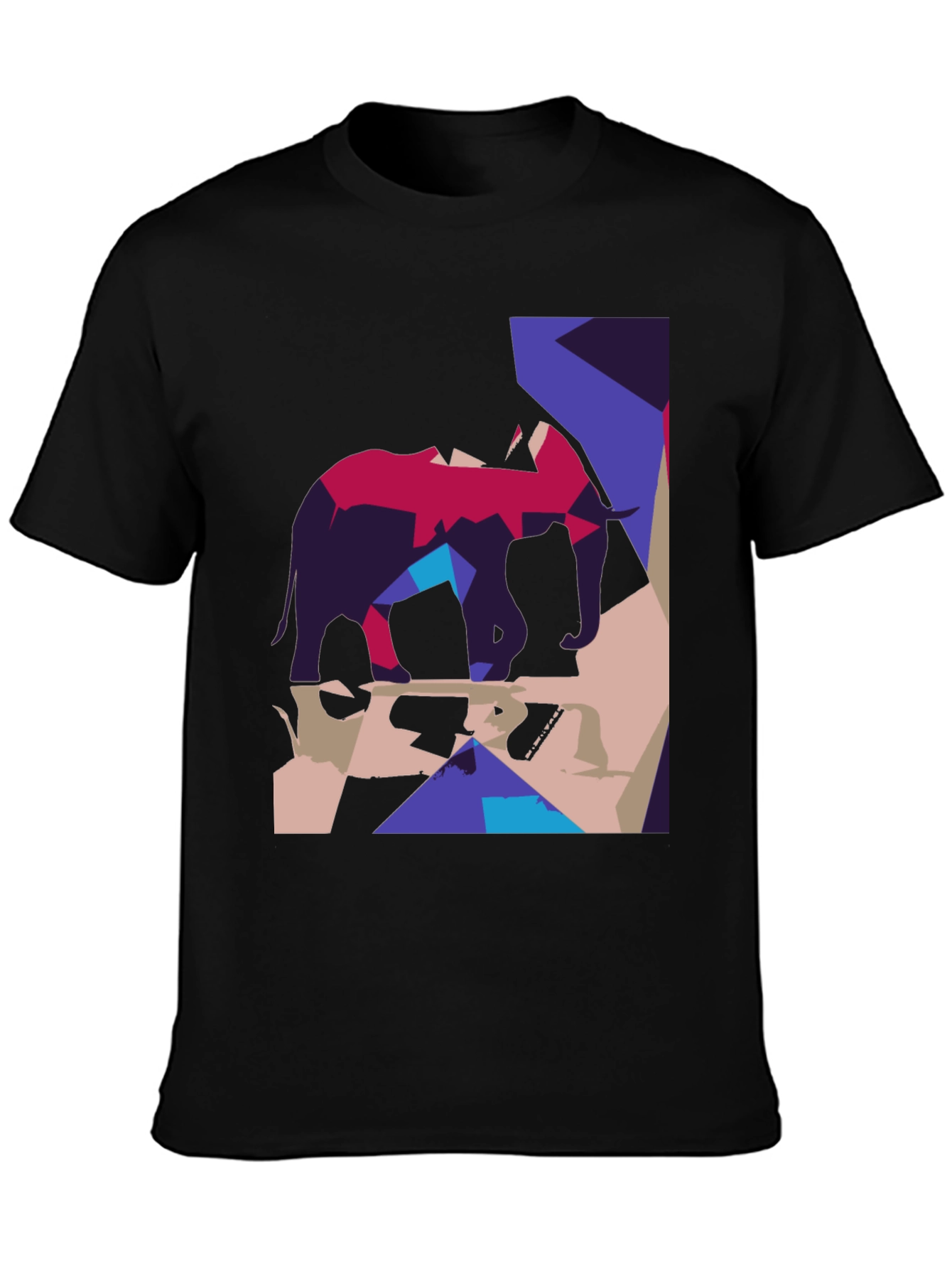 Abstract Elephant Graphic Tee - Modern Art Shirt