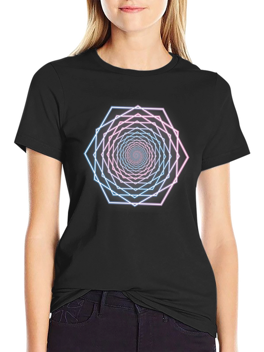 Geometric Hexagon Tunnel Graphic T-Shirt