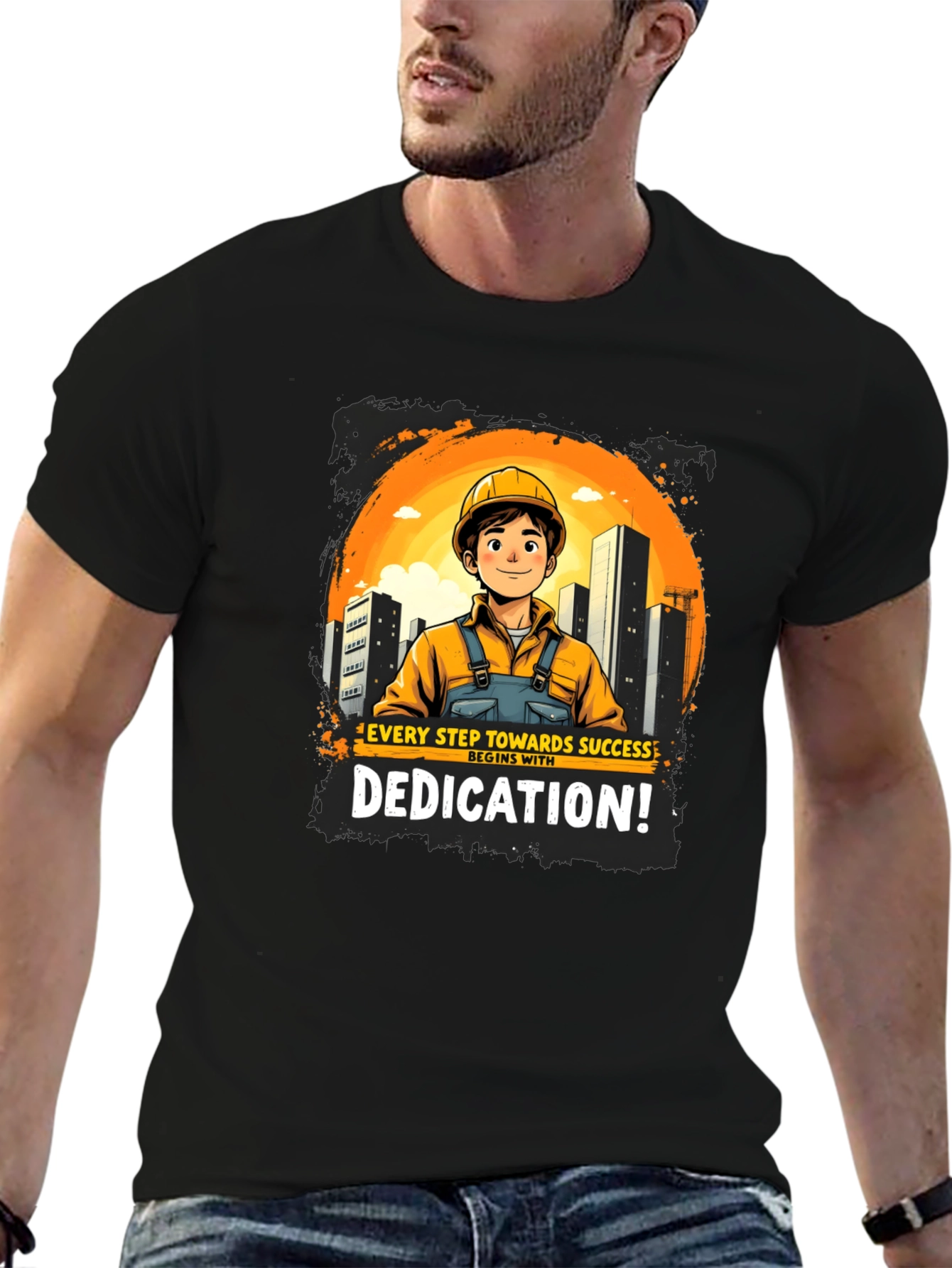 Dedicated Construction Worker Graphic T-Shirt