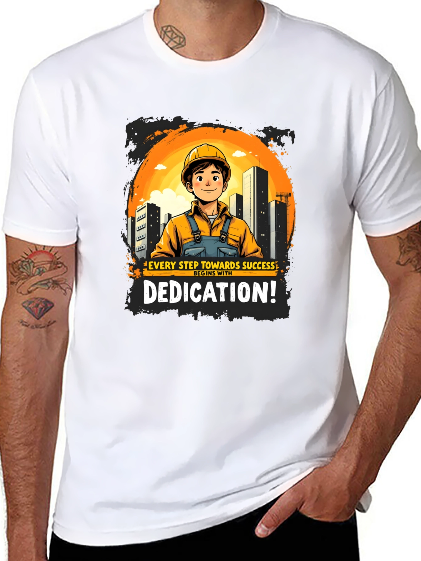 Dedicated Construction Worker Graphic T-Shirt