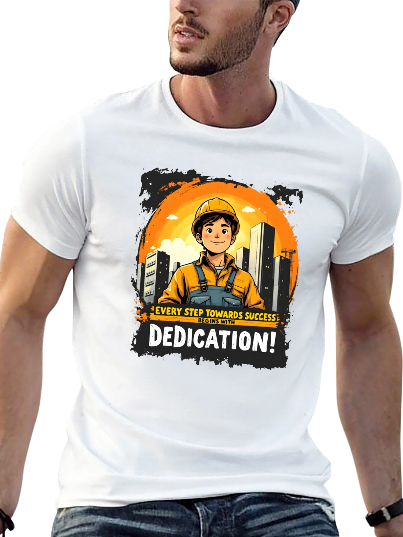 Dedicated Construction Worker Graphic T-Shirt