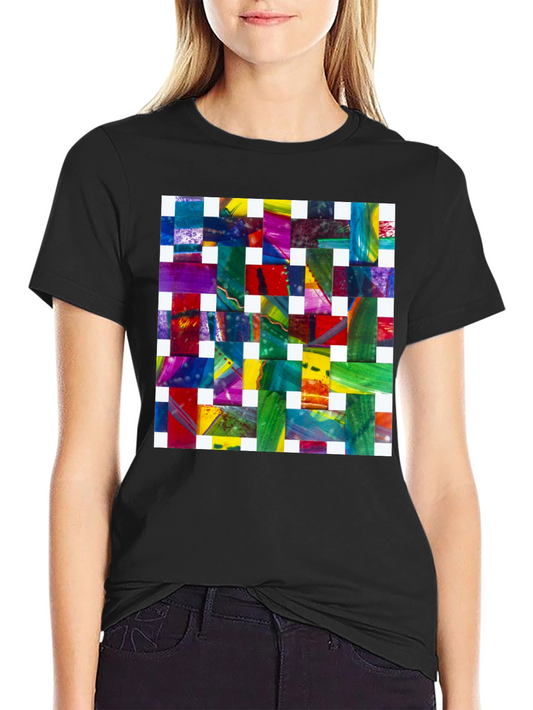 Abstract Woven Pattern Graphic Tee