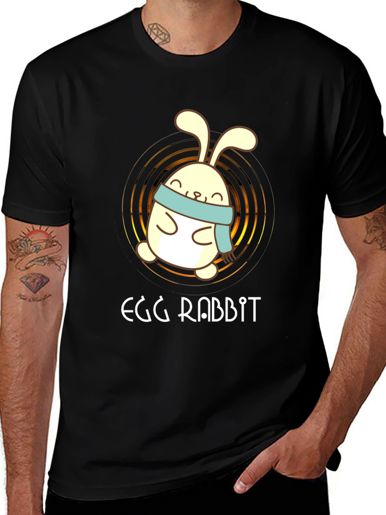 Egg Rabbit Graphic Tee - Cute Cartoon Bunny Shirt