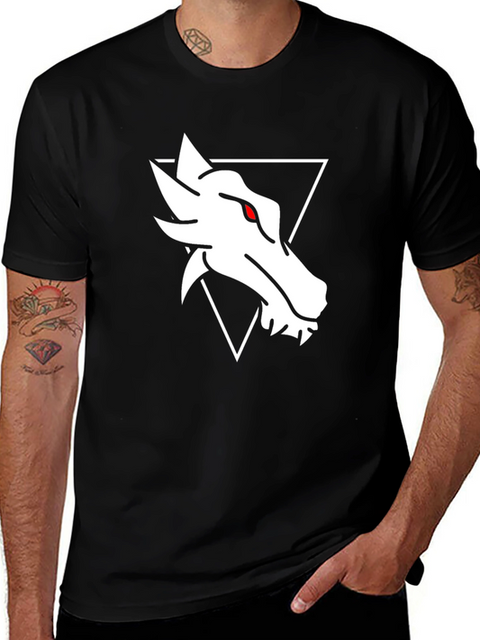 Dragon Head Graphic Tee - Stylish Black Cotton T-Shirt