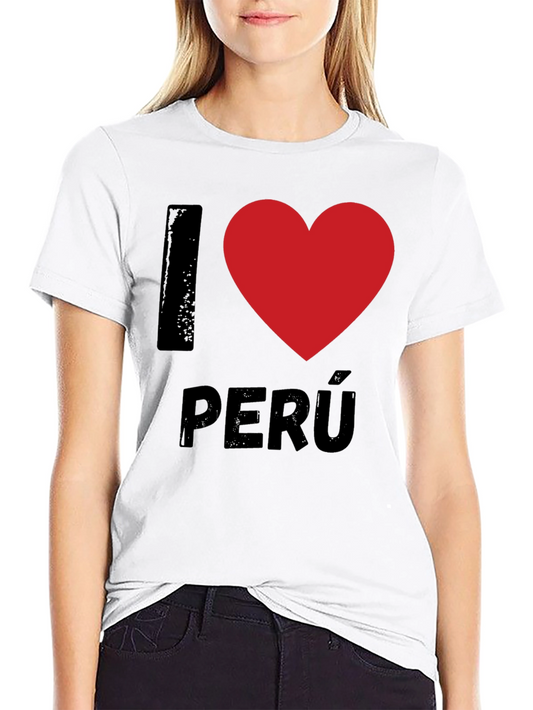 I Heart Peru Black T-Shirt Novelty Graphic Tee