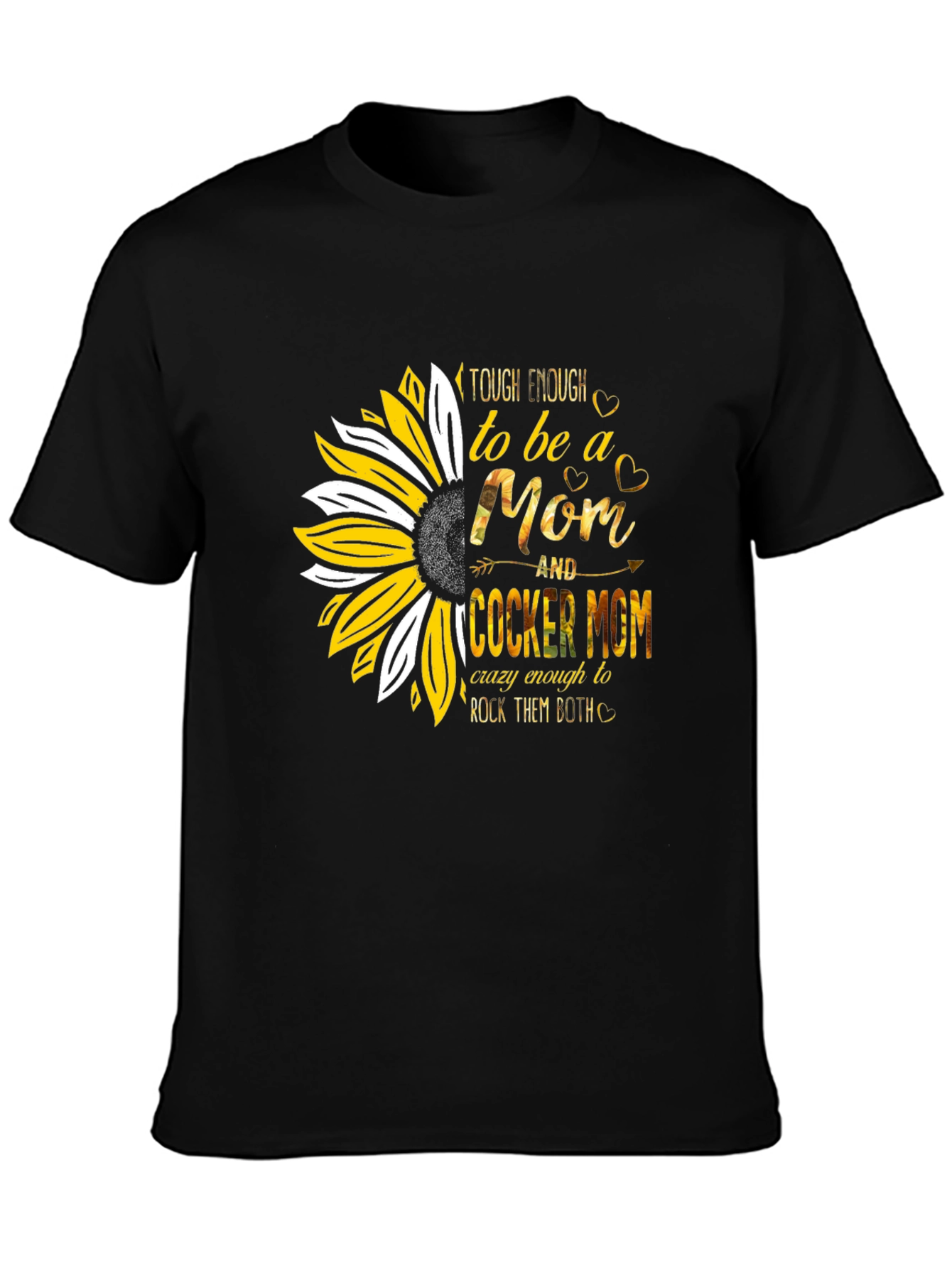 Tough Enough Cocker Mom Sunflower Graphic T-Shirt