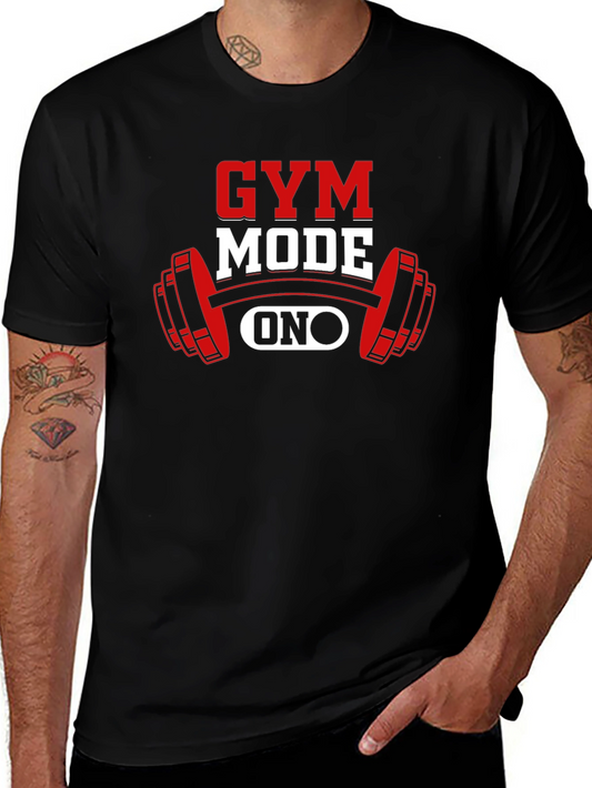 Gym Mode On T-Shirt - Black Fitness Apparel