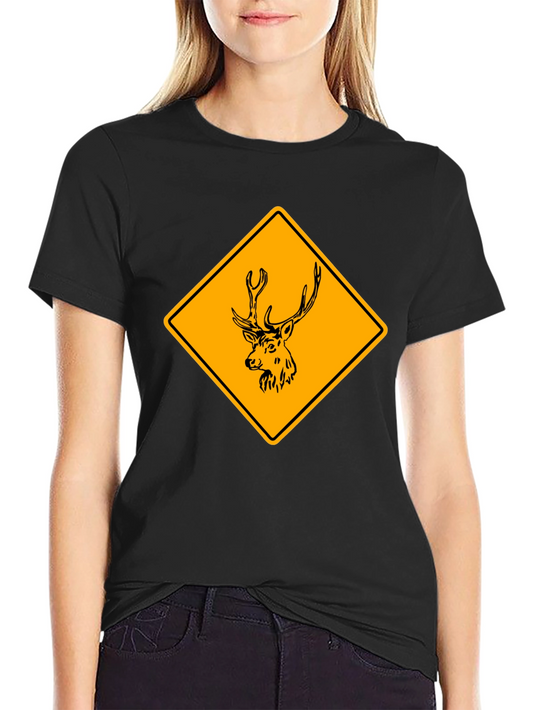 Deer Crossing T-Shirt - Novelty Wildlife Graphic Tee
