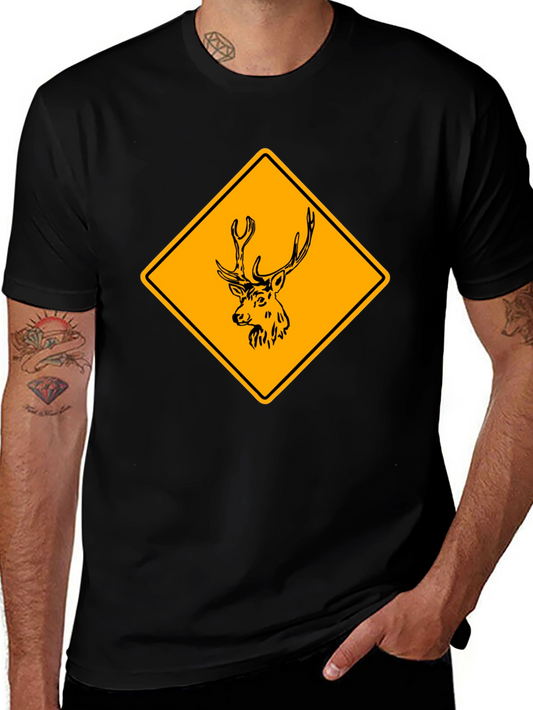 Deer Crossing T-Shirt - Novelty Wildlife Graphic Tee