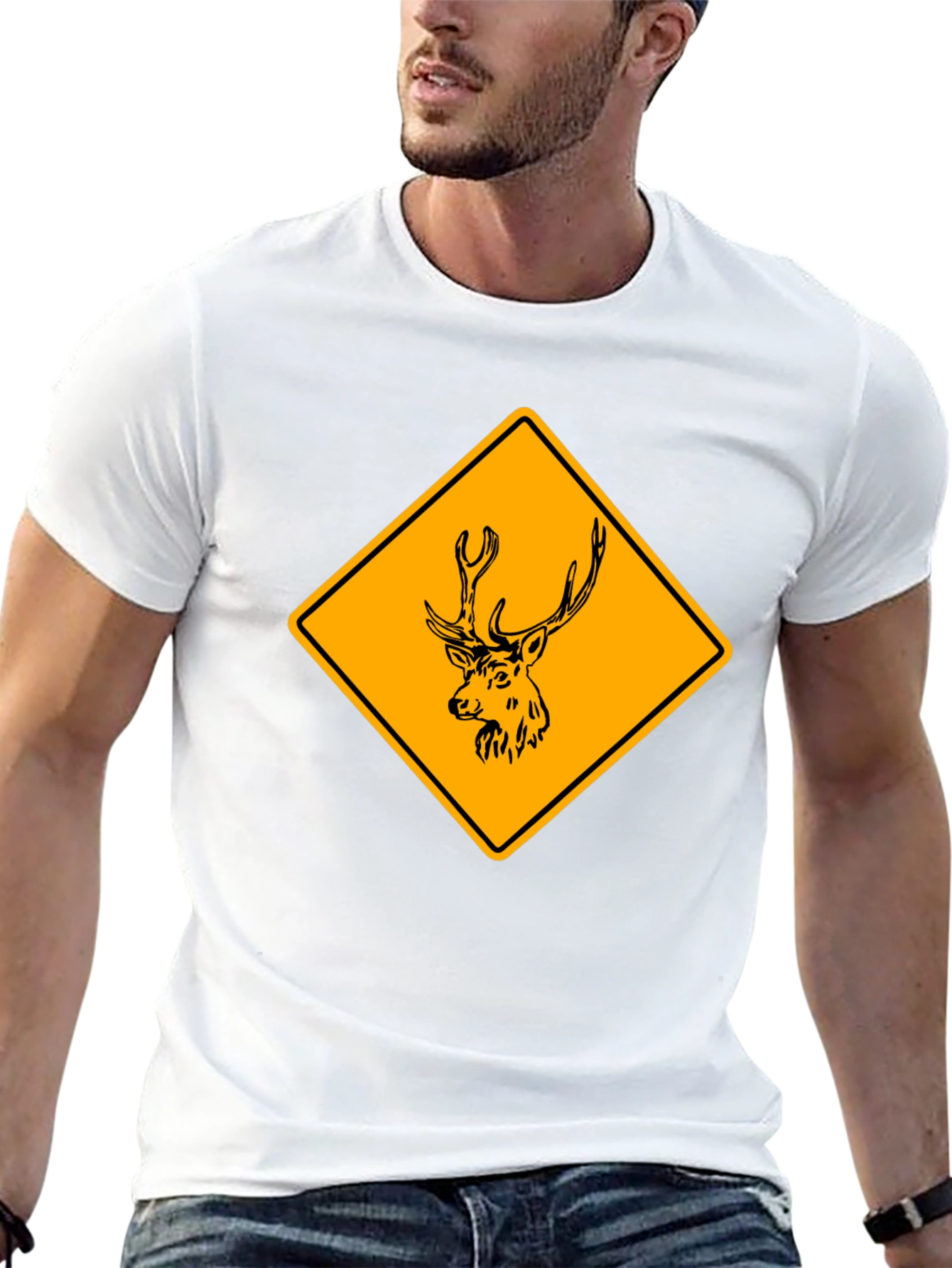 Deer Crossing T-Shirt - Novelty Wildlife Graphic Tee