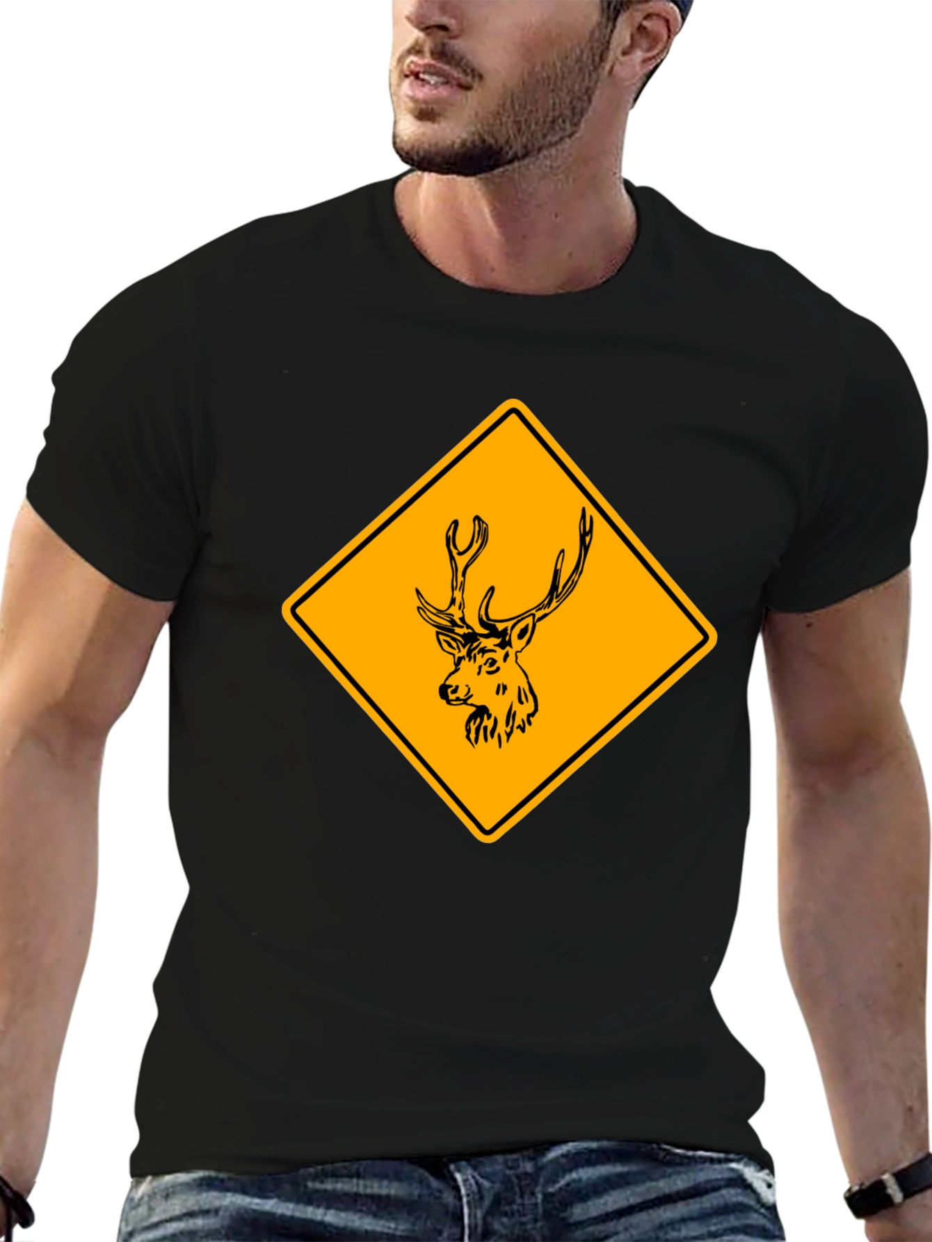 Deer Crossing T-Shirt - Novelty Wildlife Graphic Tee