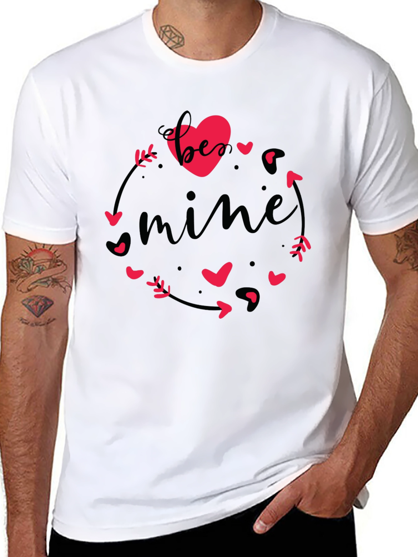 Be Mine Black Graphic Tee - Valentines Day