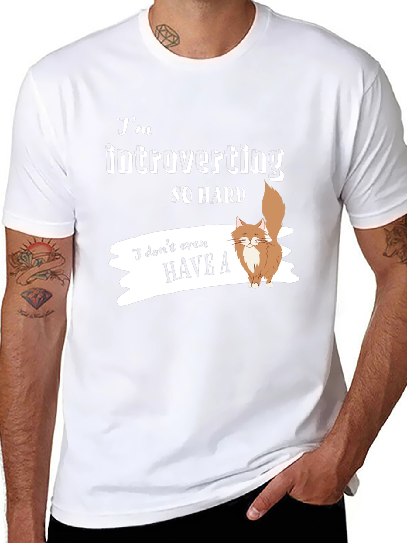Introverting So Hard T-Shirt with Cat Graphic