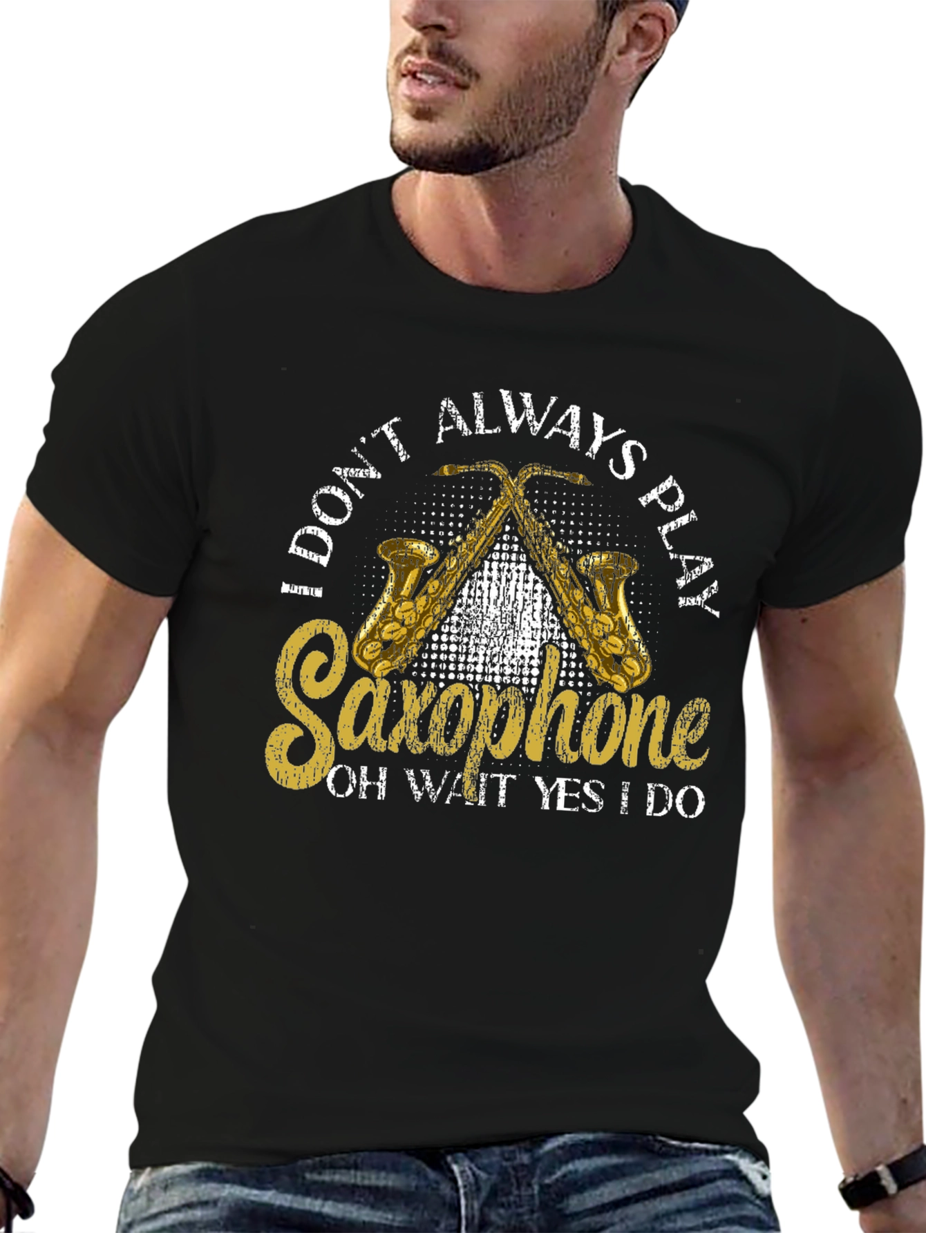 Saxophone Player Graphic T-Shirt - Music Lover Tee