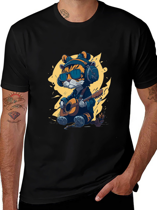 Cool Cat Guitar Player T-Shirt