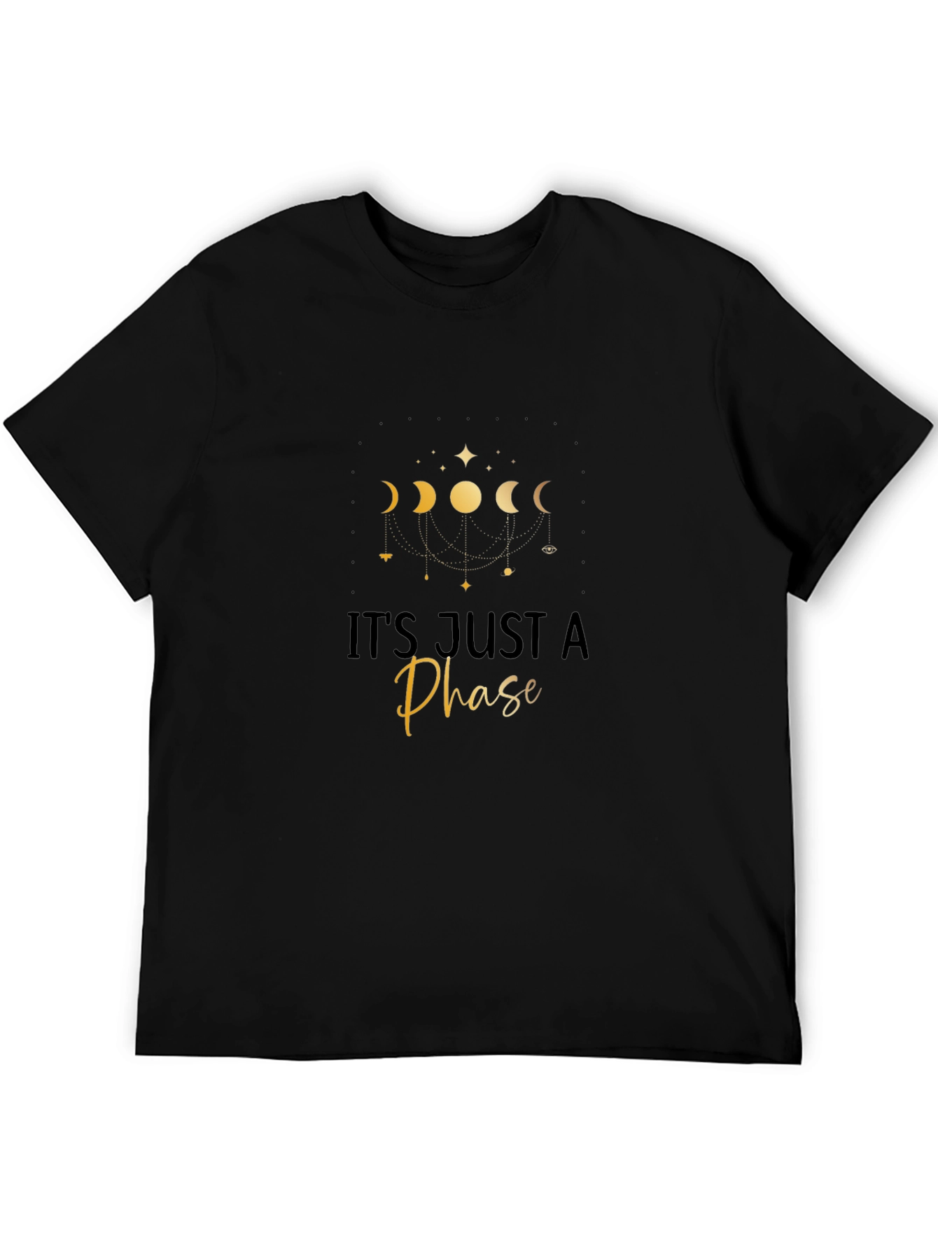 Its Just a Phase Graphic Tee - Black Cotton