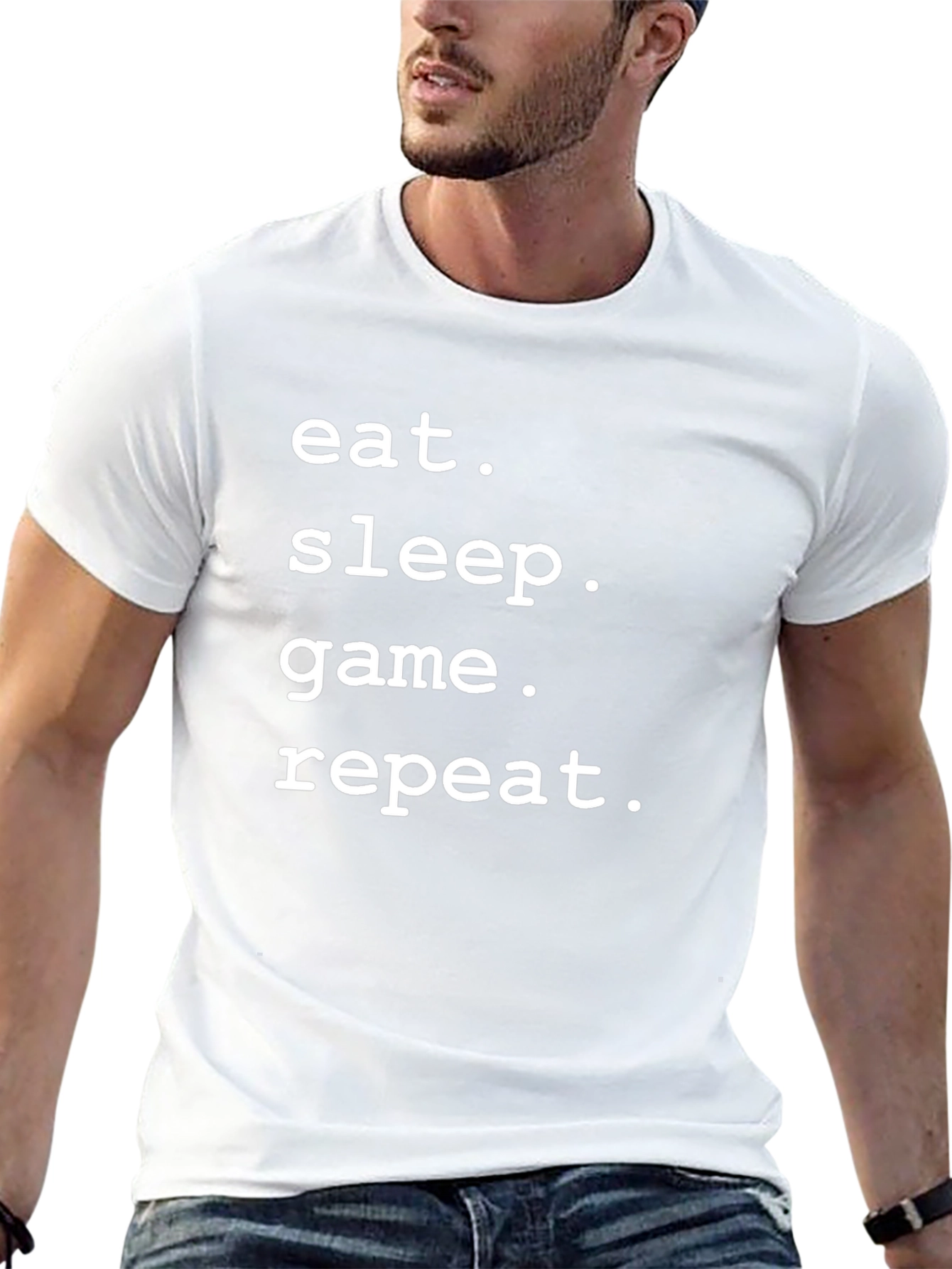 Eat Sleep Game Repeat Black Tee