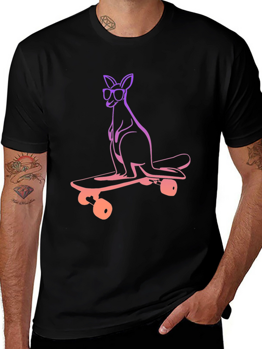 Cool Kangaroo Skateboard Graphic Tee