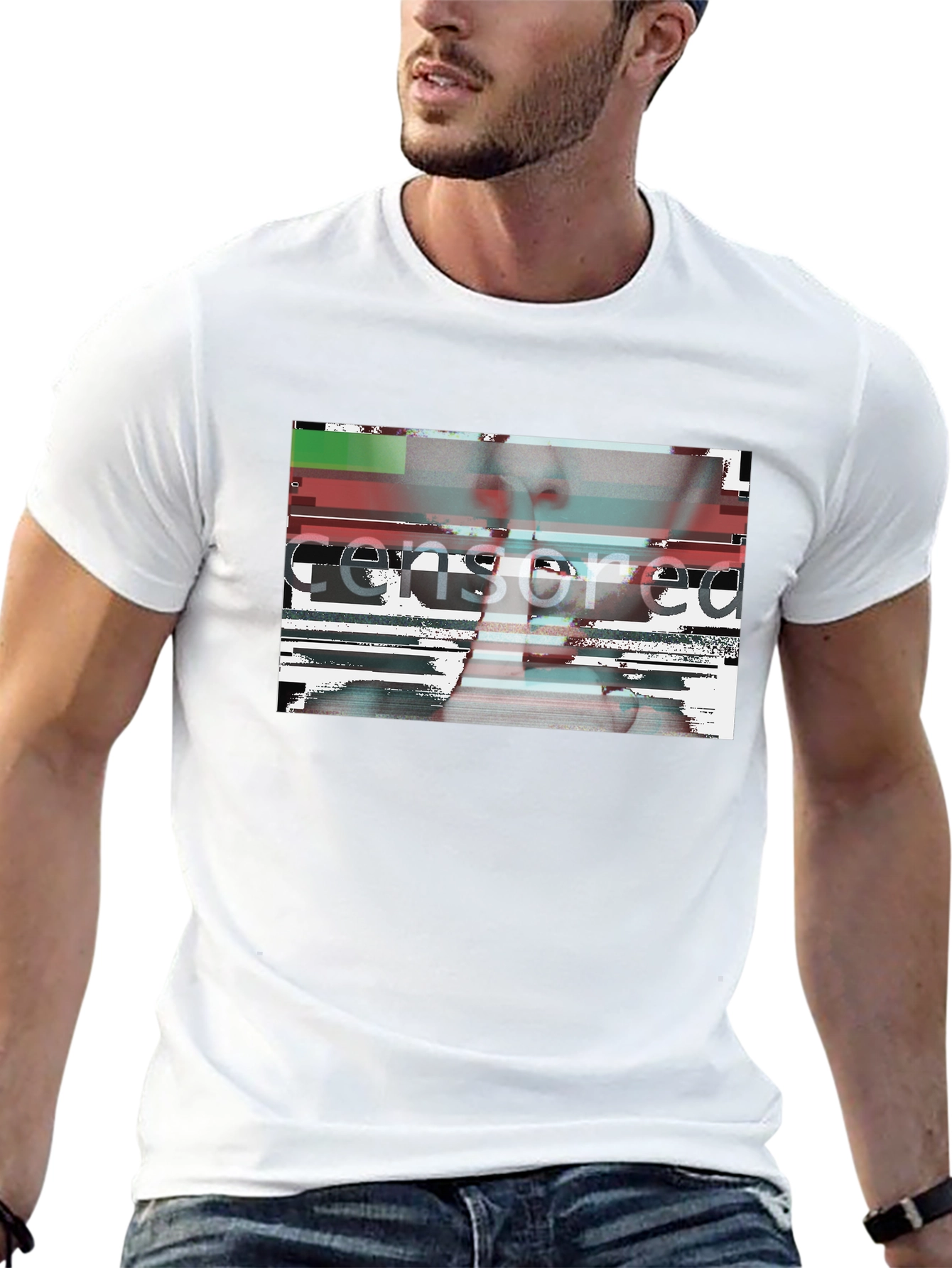 Censored Graphic Tee - Black Crew Neck T-Shirt