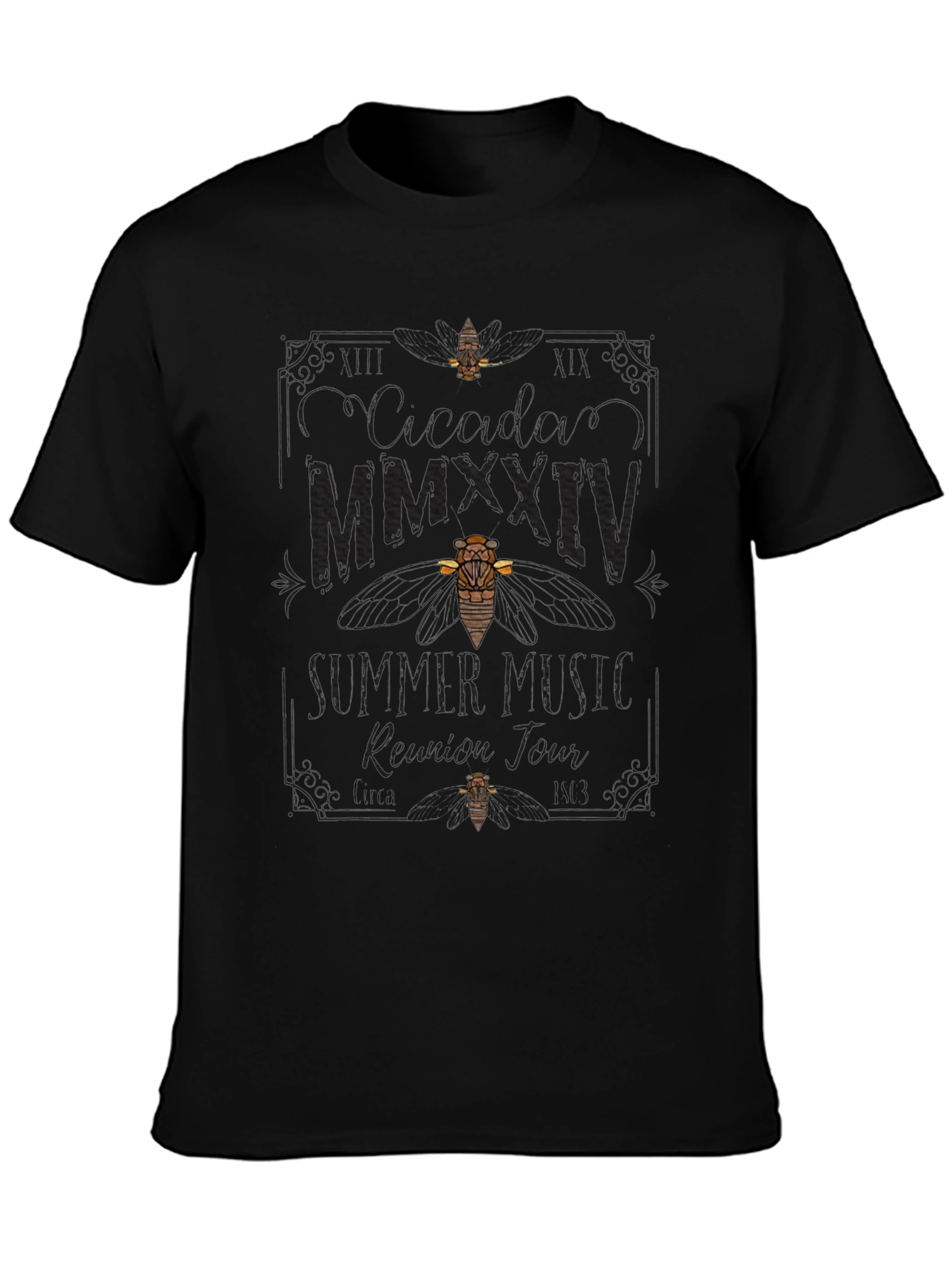 Cicada MMXXIV Summer Music Reunion Tour Black T-Shirt