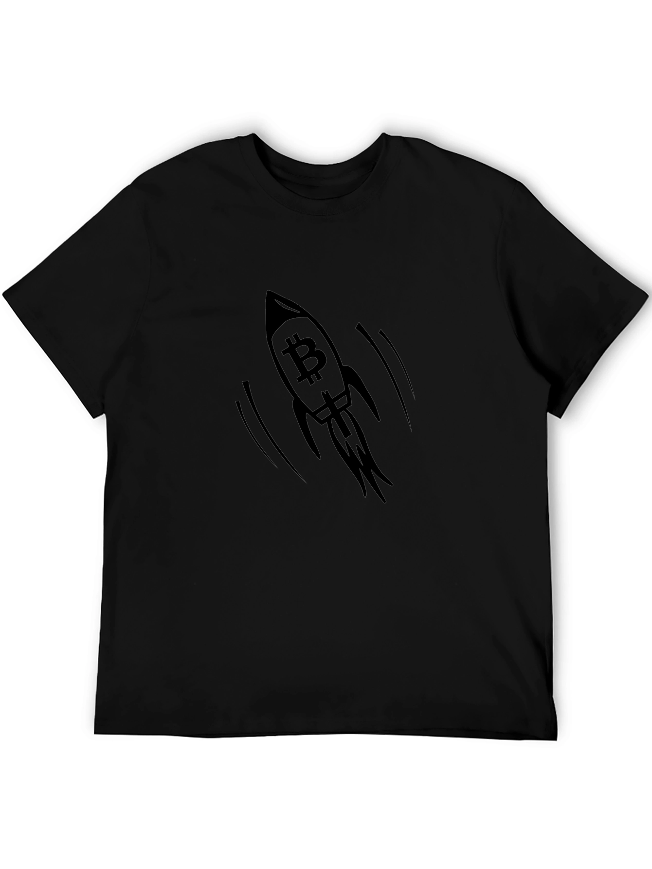 Bitcoin Rocket Graphic Tee - Crypto HODL Fashion