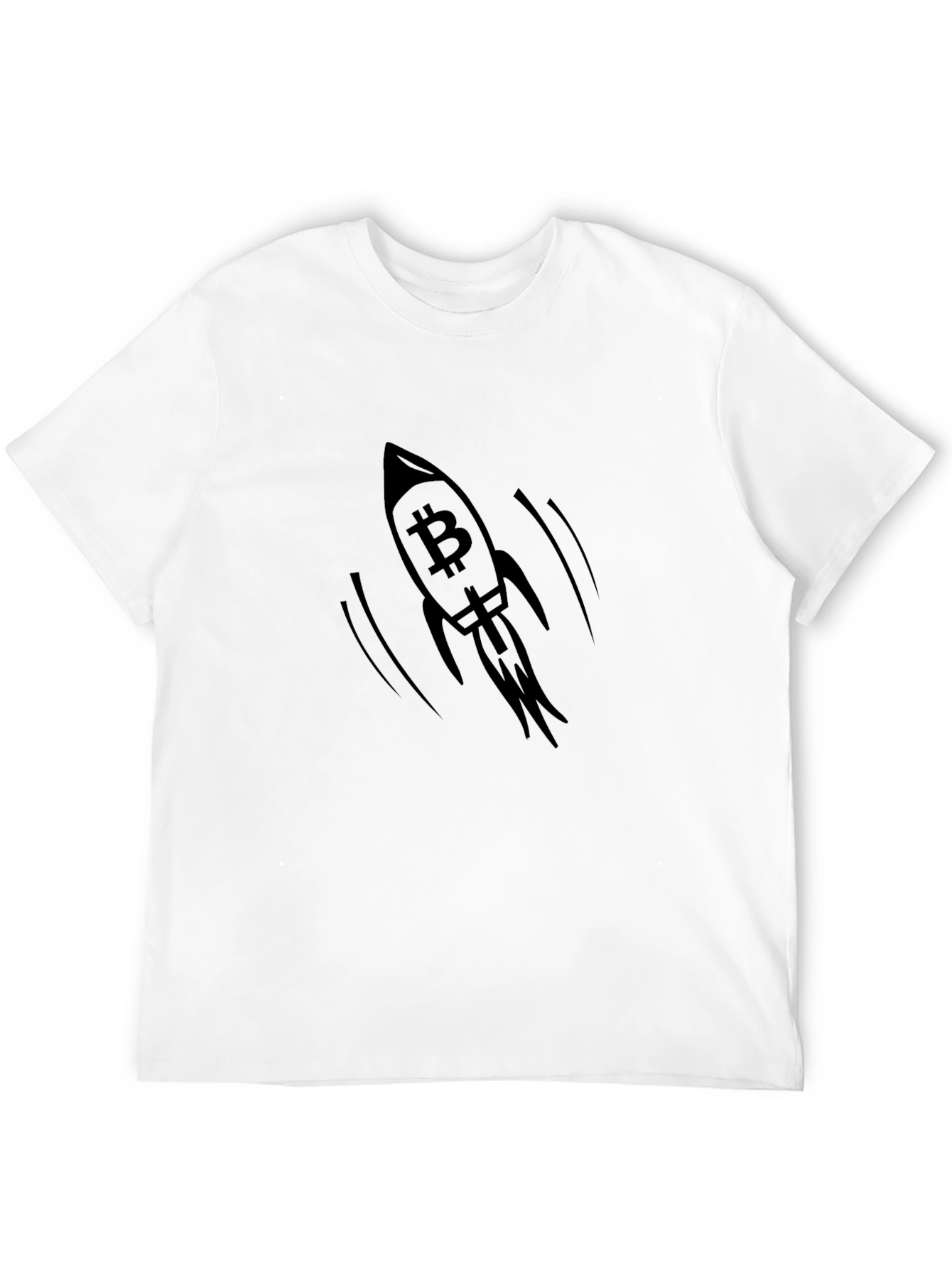 Bitcoin Rocket Graphic Tee - Crypto HODL Fashion
