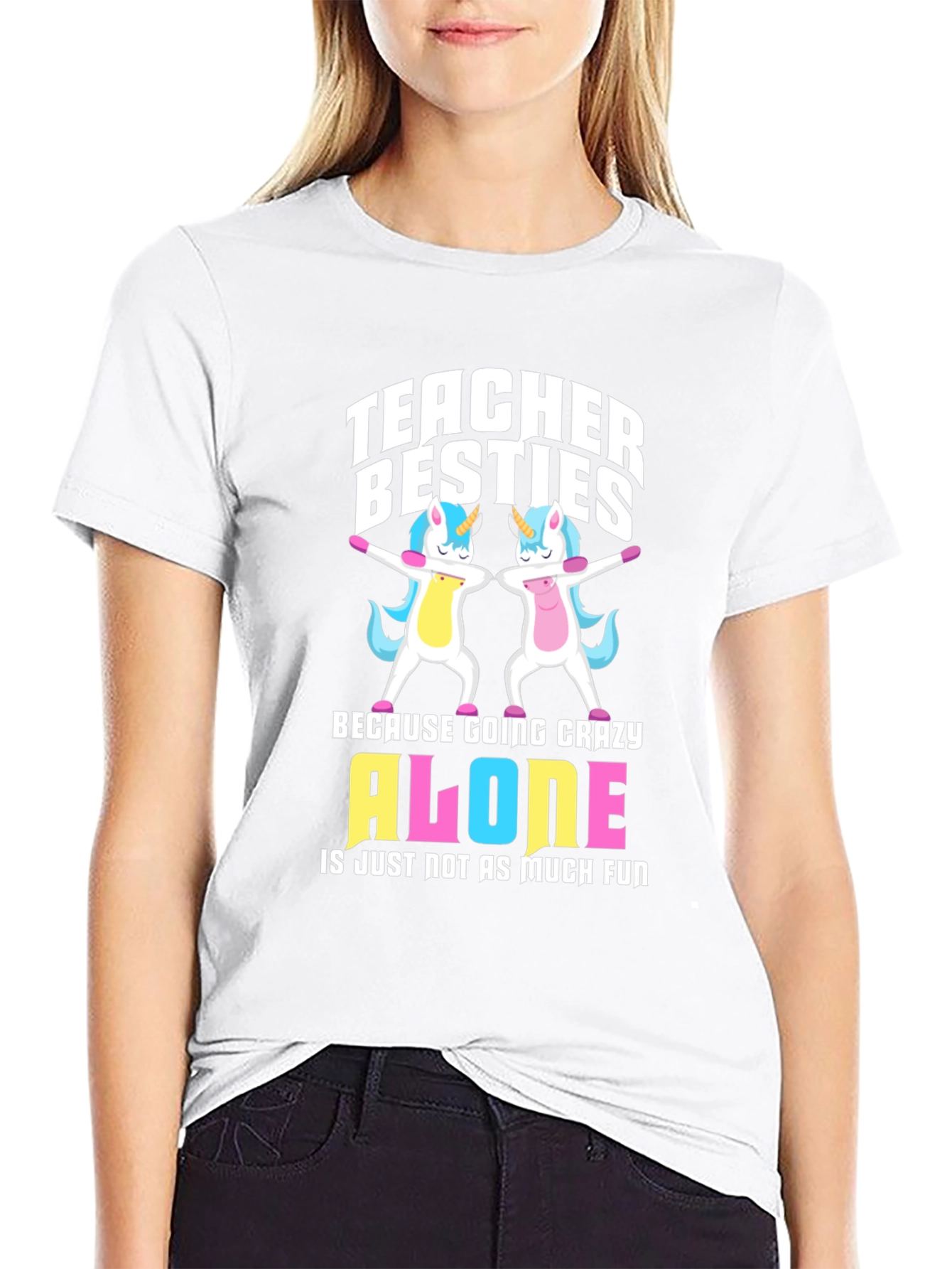 Teacher Besties Unicorn Graphic Tee